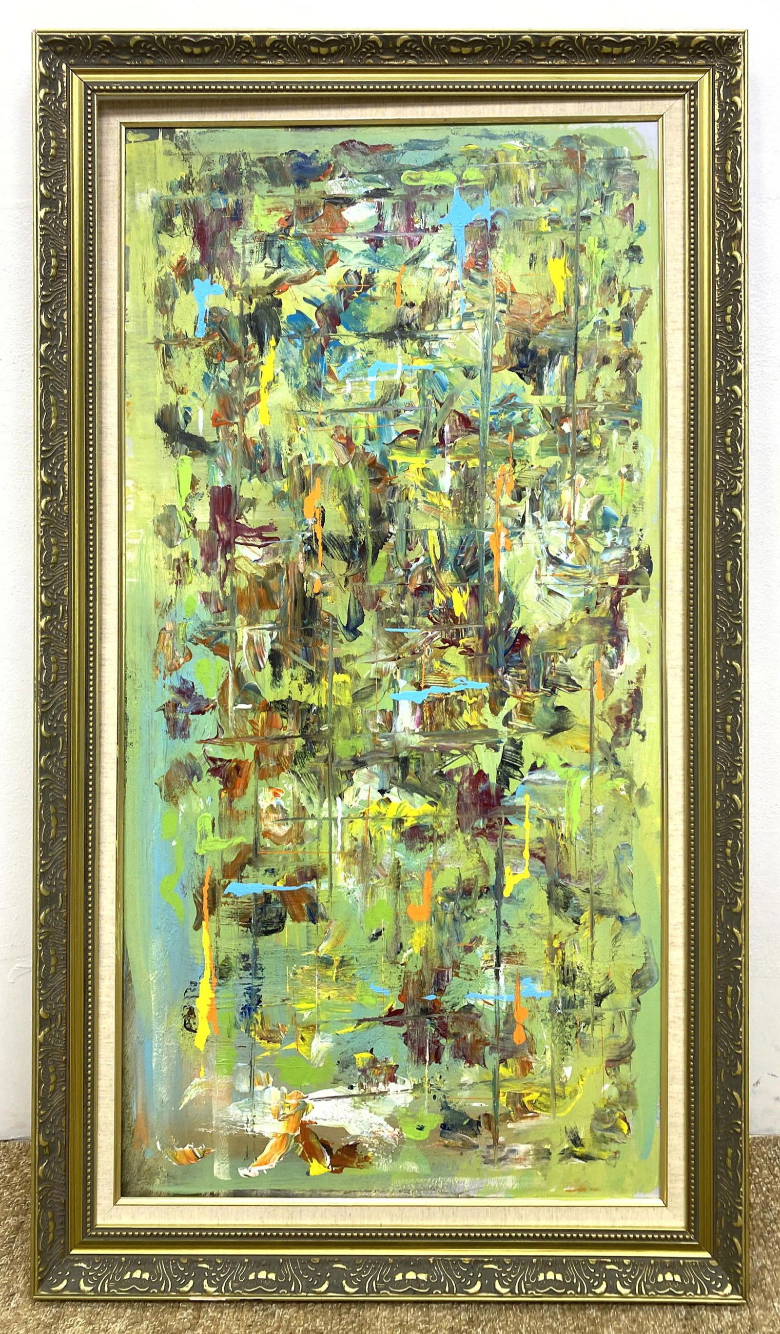 ZIMBA Abstract Modernist Painting. Green Blue Green Acr (1 of 11)