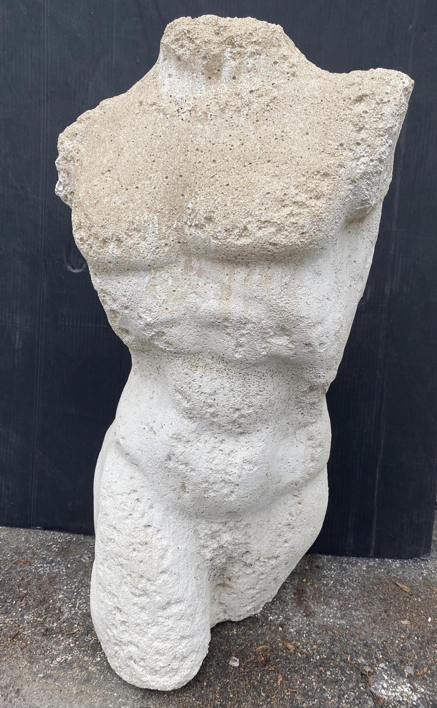 Cast Stone Male Torso Sculpture.  Outdoor Garden (1 of 8)