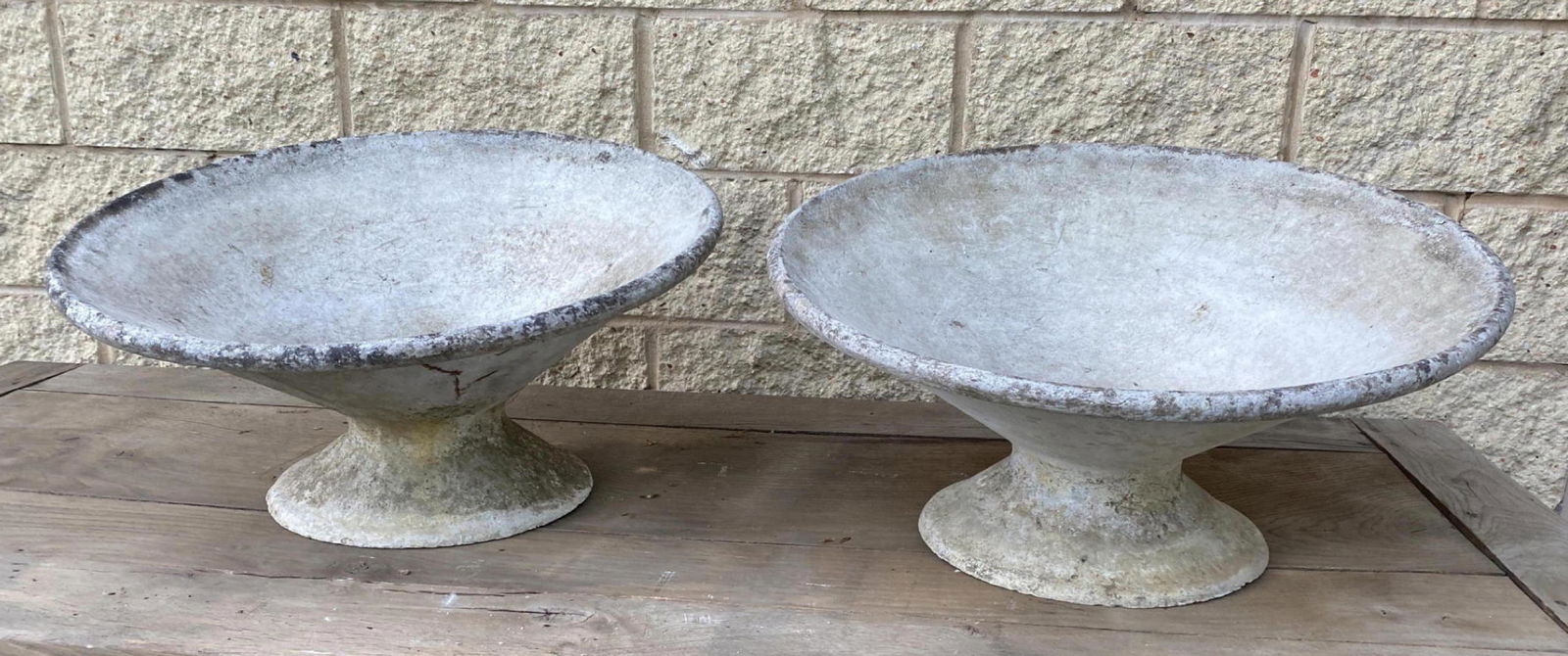 Pair WILLY GUHL Corseted Planters. Angled form. Outdoor (1 of 15)