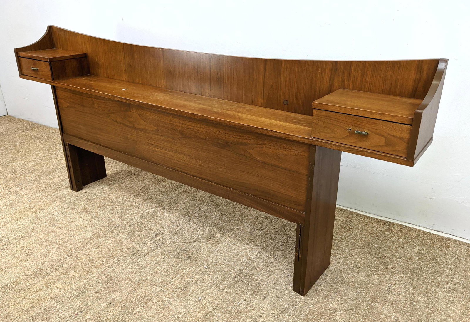 American Modern Walnut Headboard Bed with Compartment s (1 of 11)