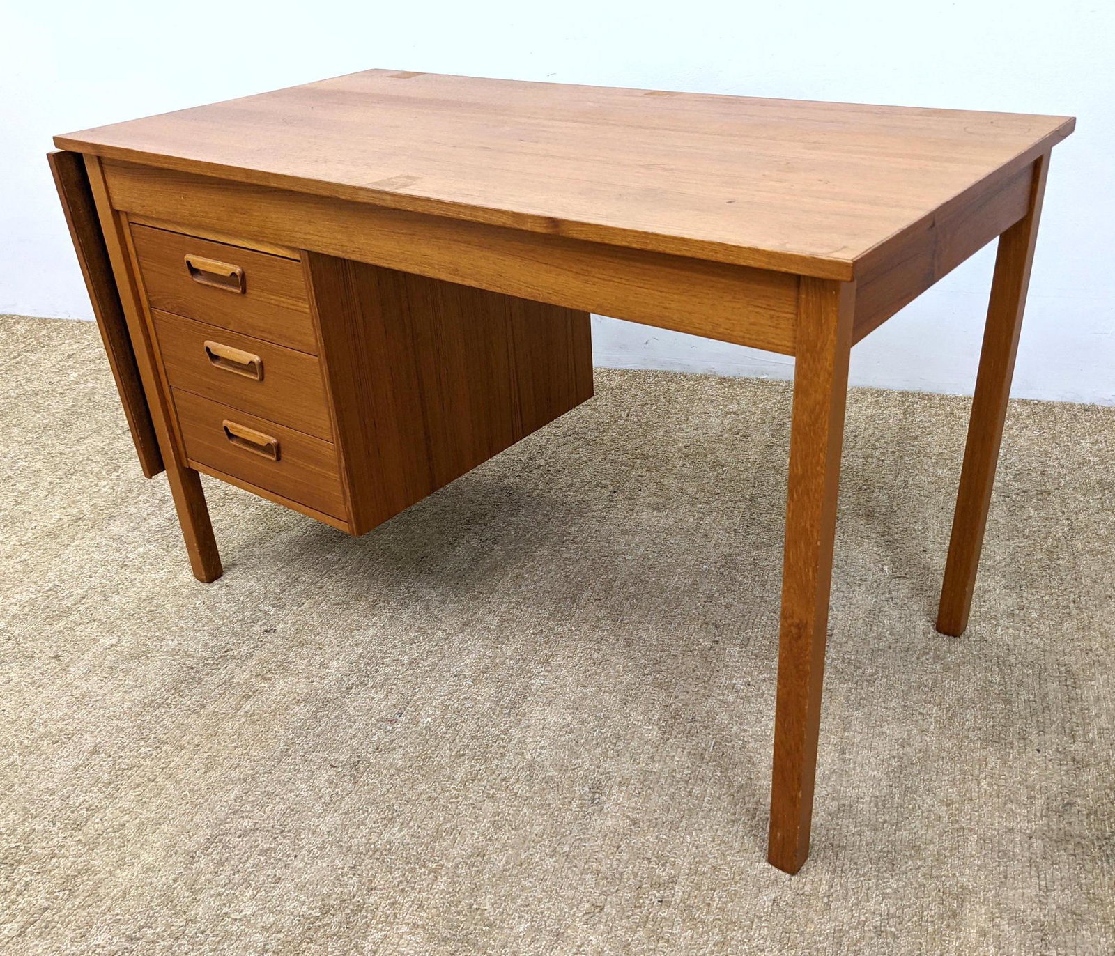 Danish Modern Teak Writing Desk with Drop Side. Drop me (1 of 16)