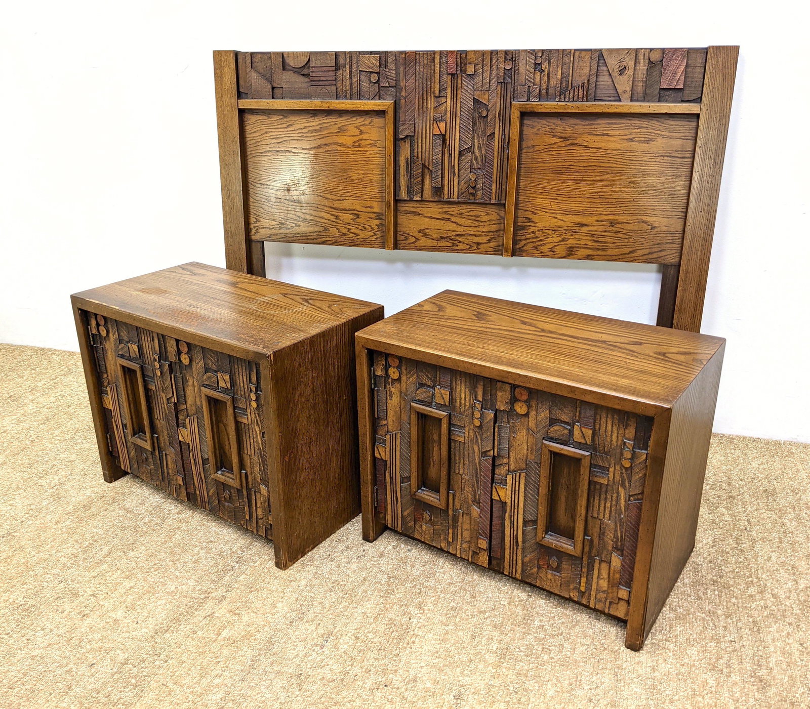 3pcs Paul Evans Style Brutalist Bedroom Furniture. Head (1 of 15)