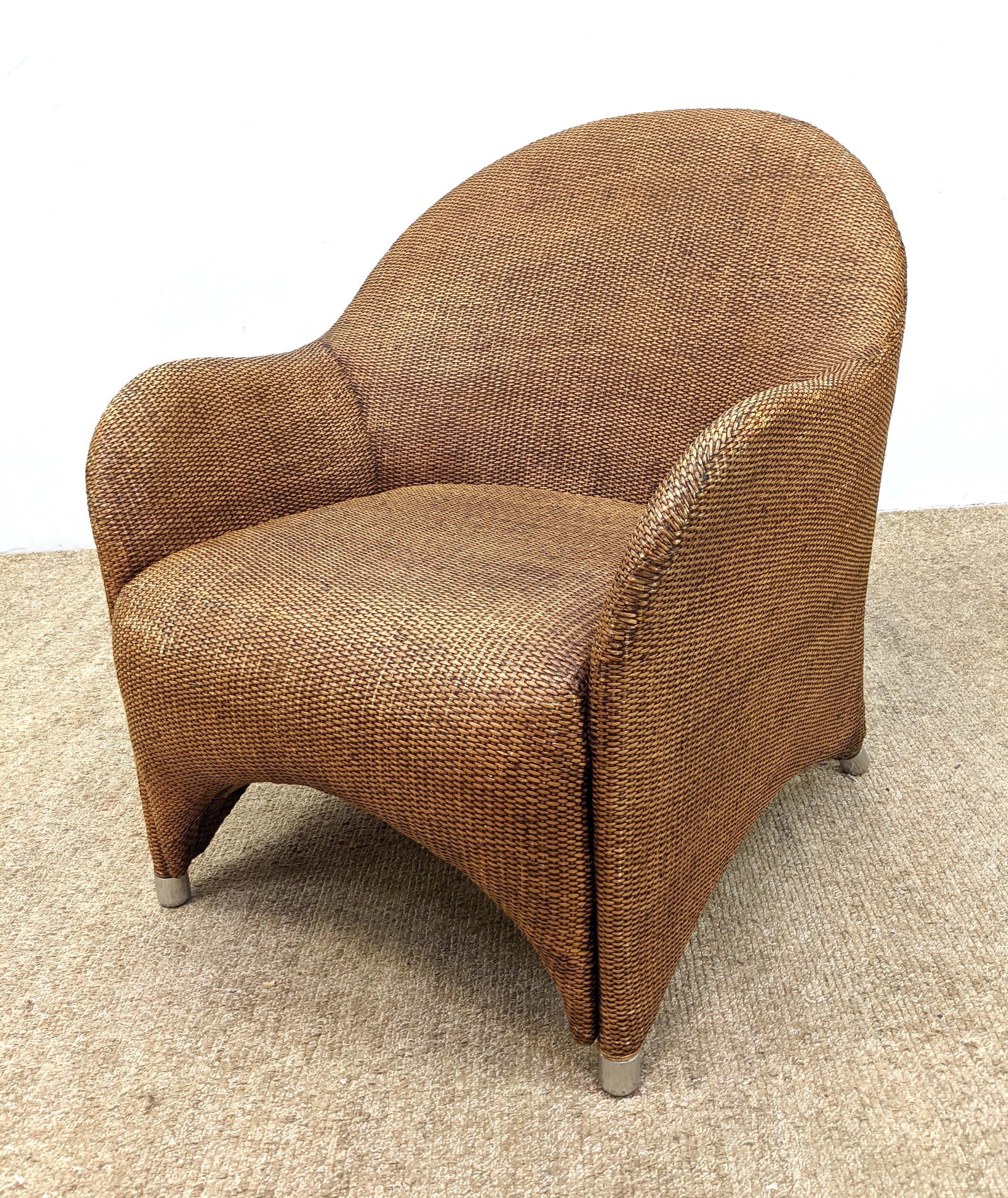 Sculpted Rattan Chair made in Italy with 1/4" Steel cap (1 of 12)