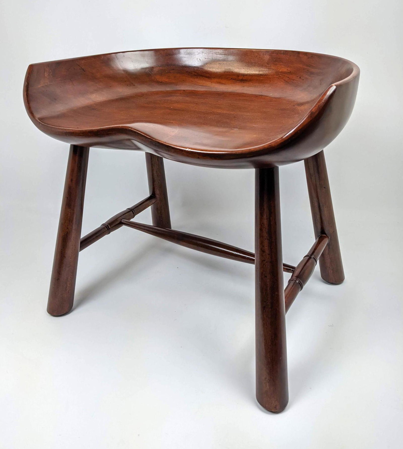 SCULLY & SCULLY Modernist Wood Stool. Fitted form seat (1 of 11)