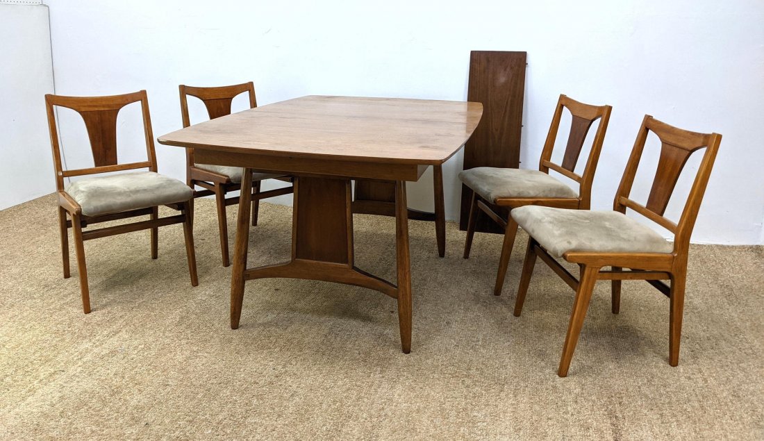 5pc American Modern Dining Set. Table with Bowed Side. (1 of 18)