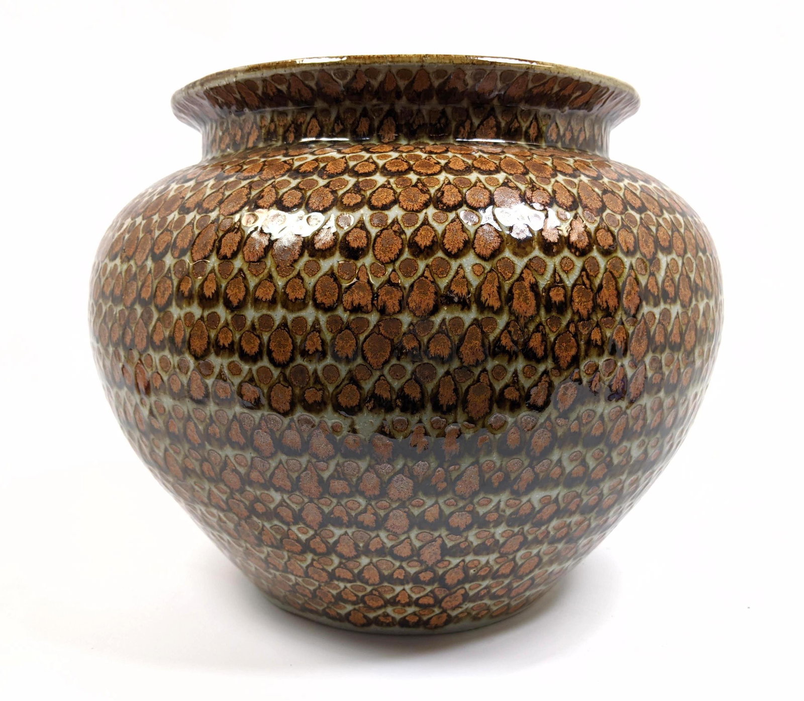 Large Glazed Pottery Vessel Vase. Illegible marks (1 of 9)