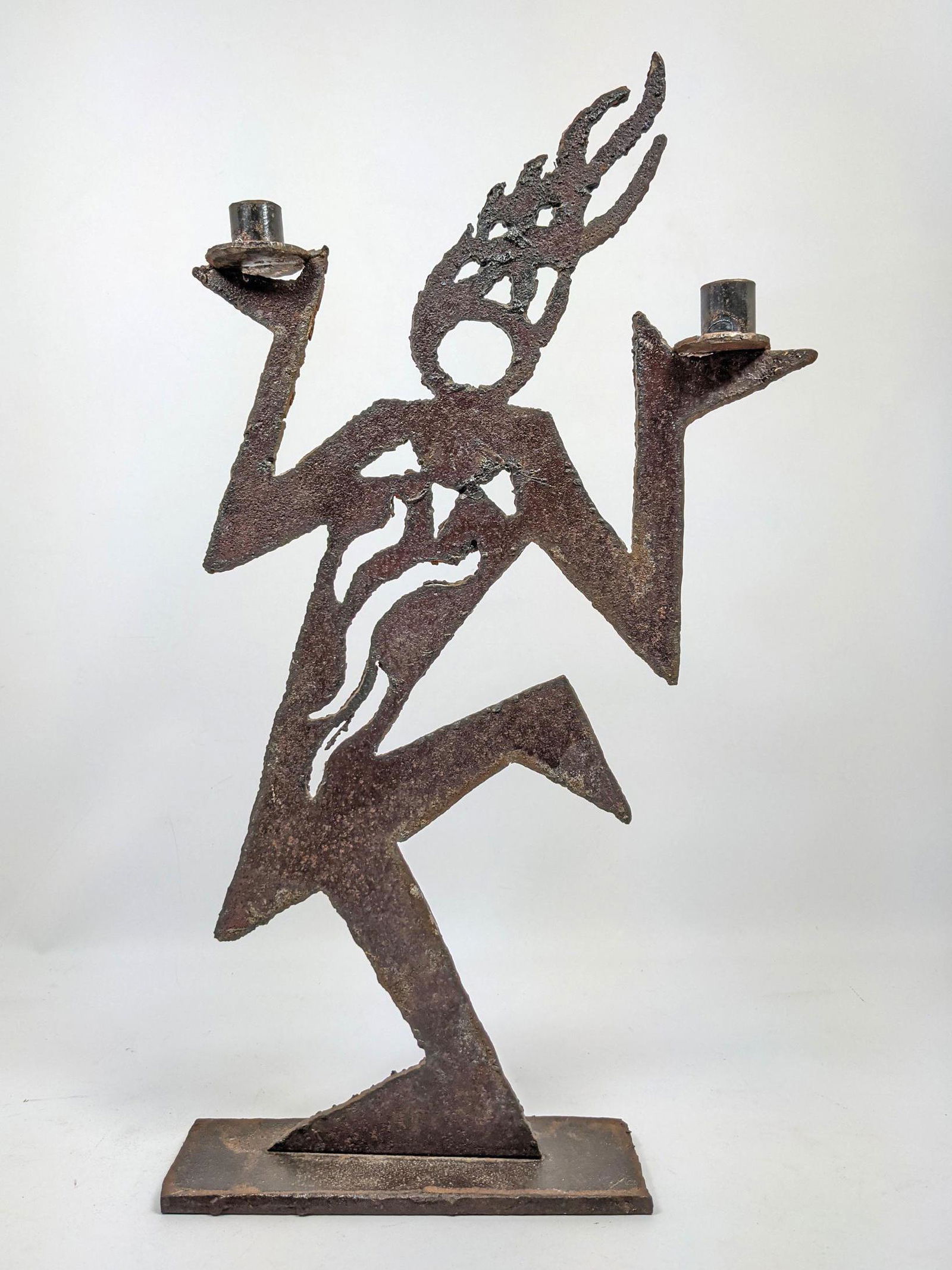 Cut steel Figural Candle Holder. (1 of 13)