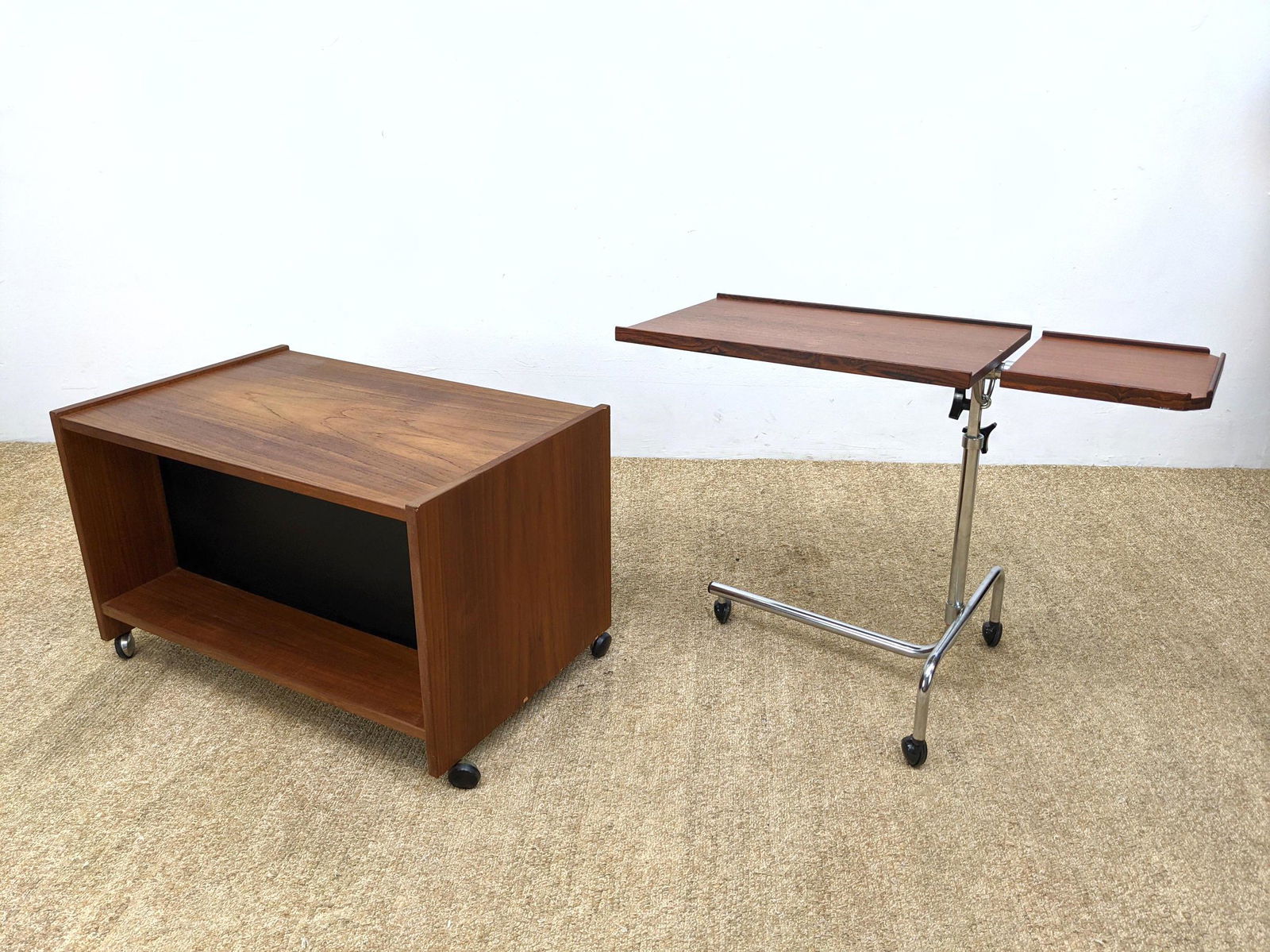 2pc Danish Modern Office Items. 1). Rolling open storag (1 of 19)