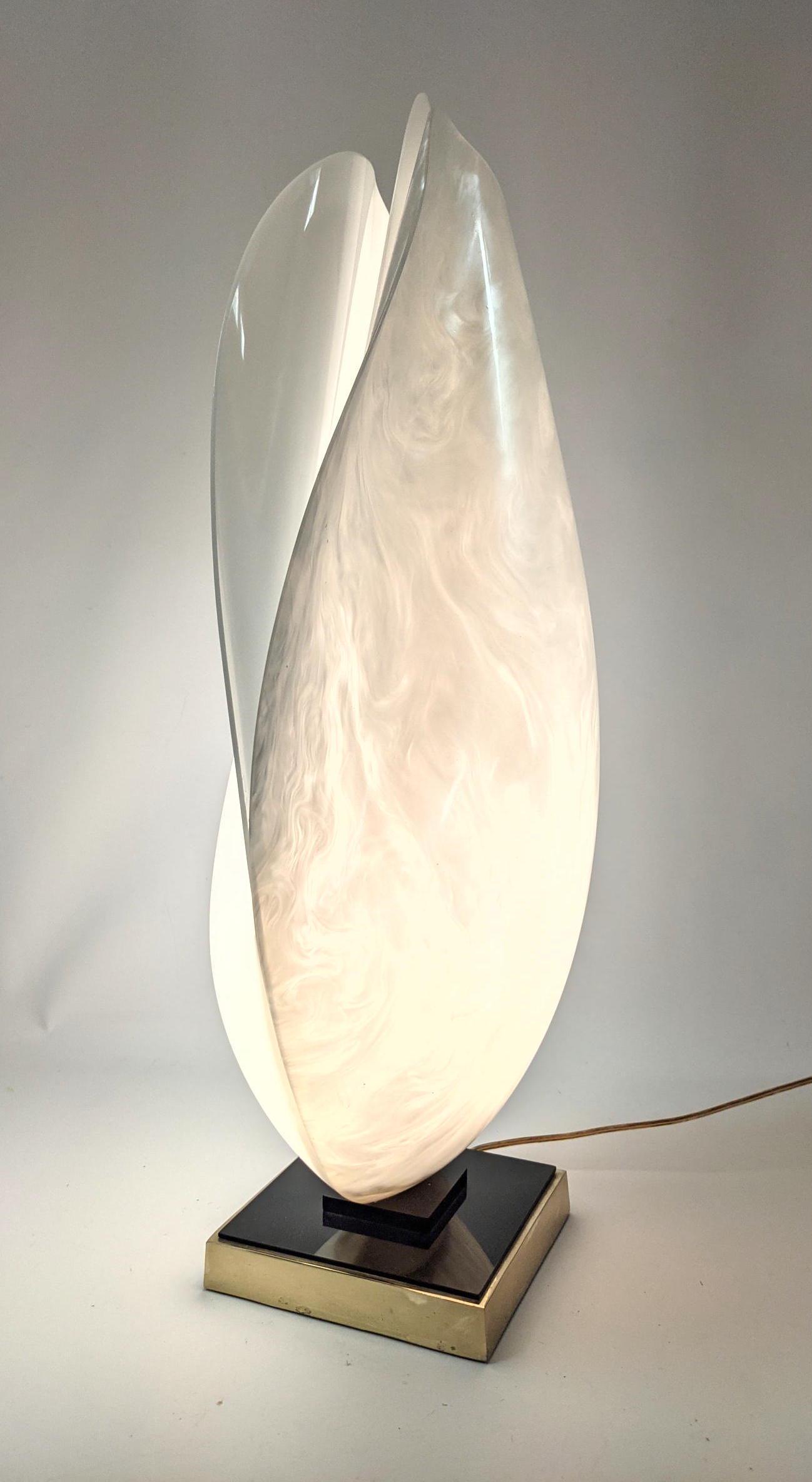 ROUGIER Acrylic Clam Shell Table Lamp. Mottled. (1 of 15)