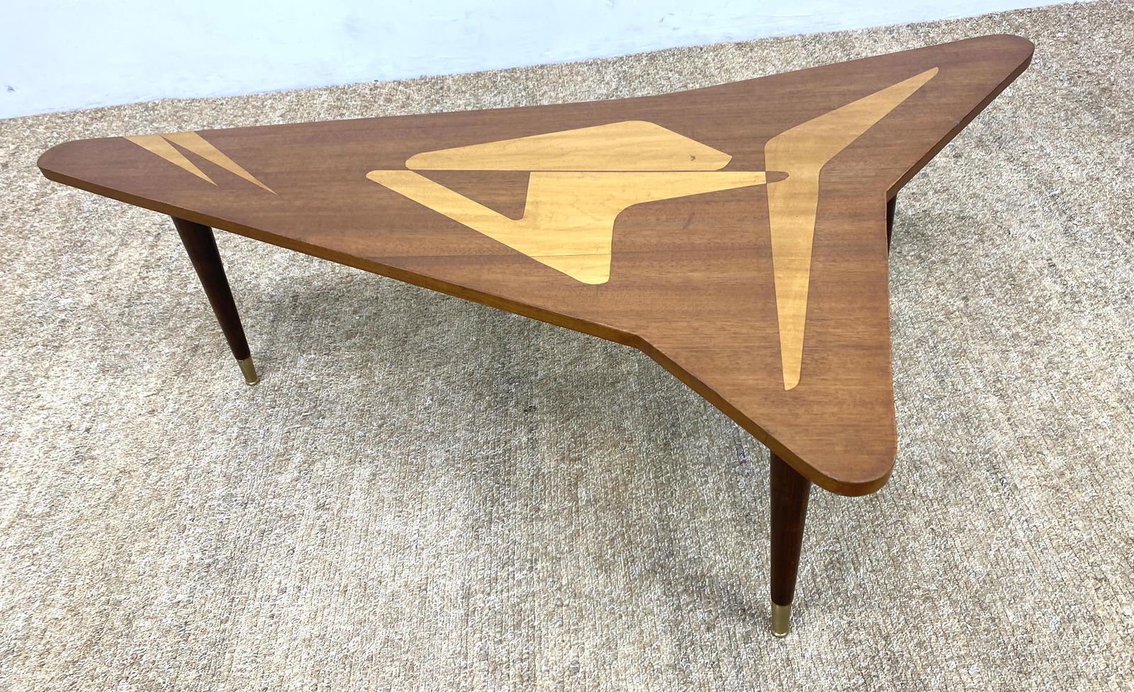 Swedish Modern Style Coffee Table. Arrowhead shaped Inl (1 of 12)