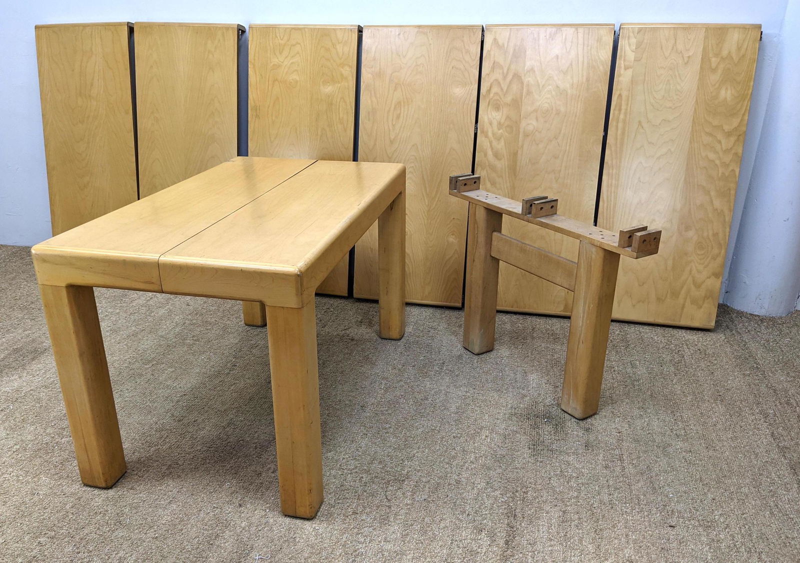 Heavy Modernist Extension Dining Table. Six 21" leaves. (1 of 20)