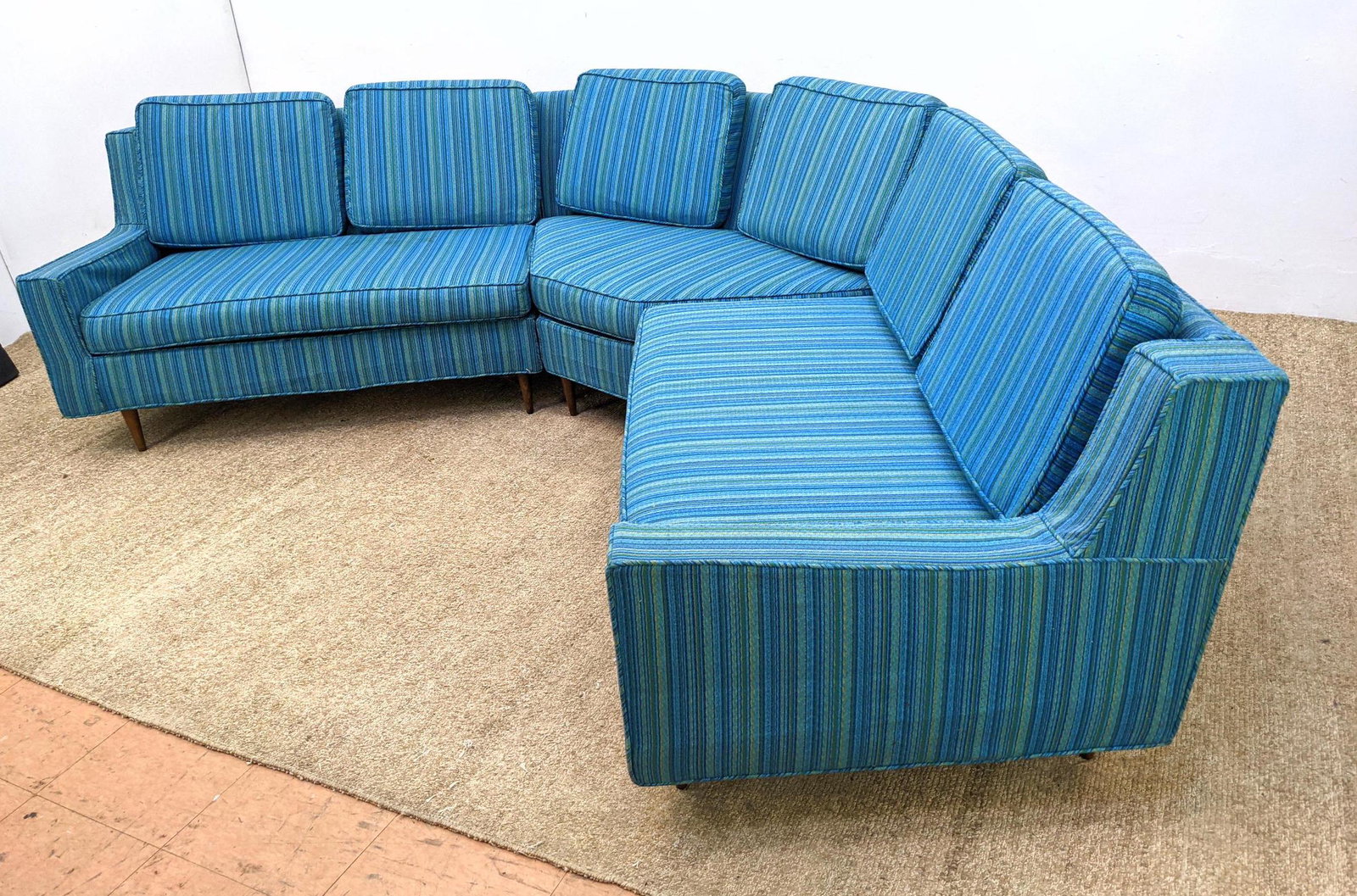 Mid Century Modern 3 Section Sofa Couch.  Original Upho (1 of 14)
