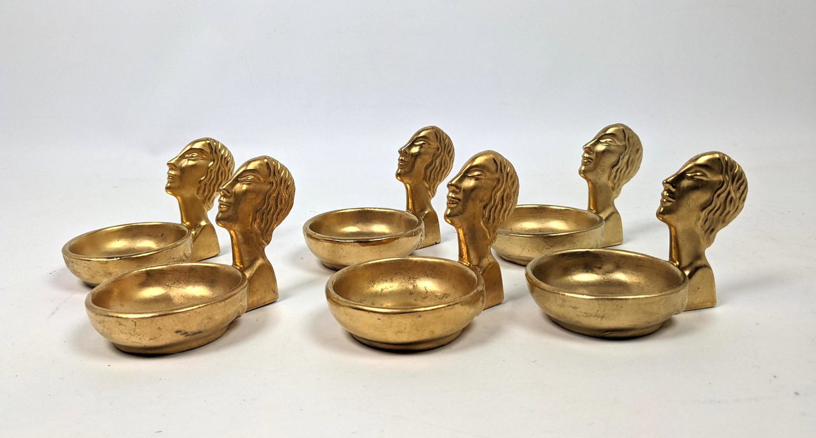 Set 6 Czechoslovakian Gilt Pottery Small Dishes. Figura (1 of 9)