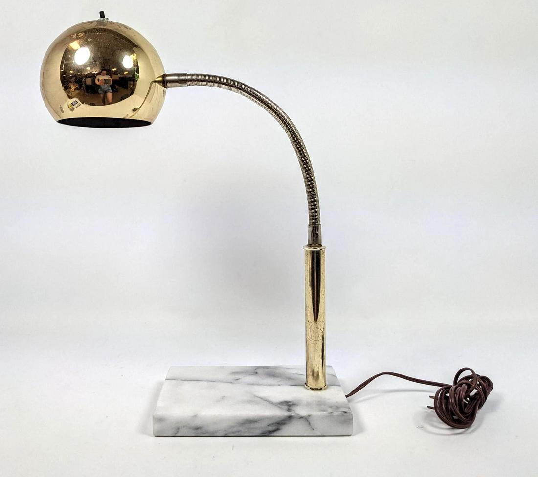 Gold Tone Ball Shade  Marble Base Table Desk Lamp. Mode (1 of 12)