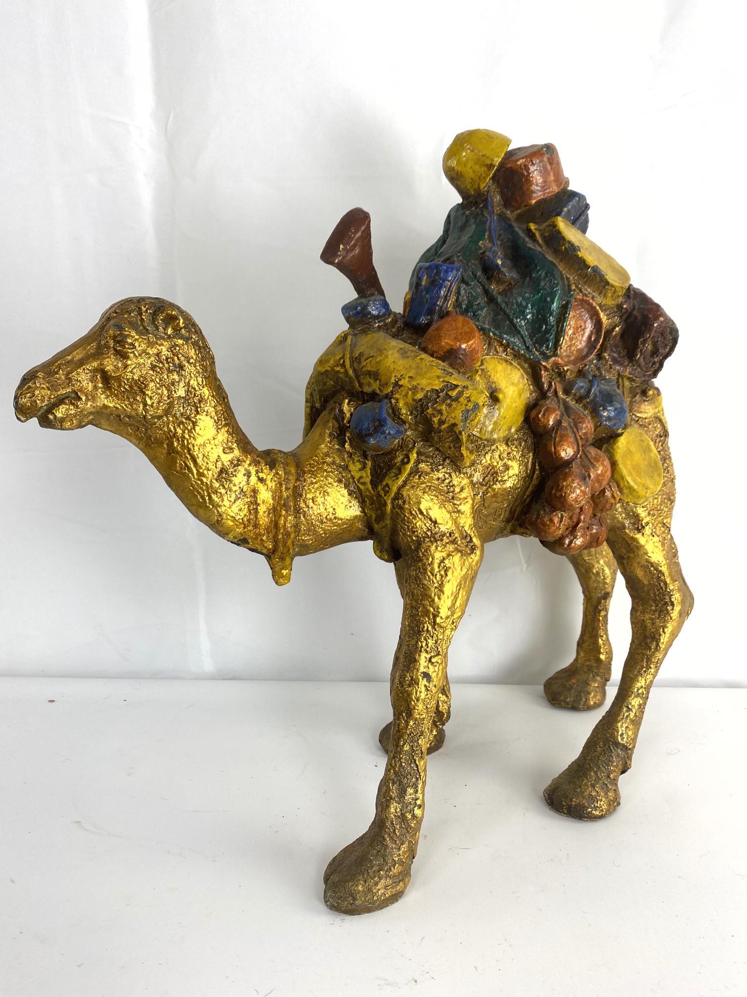 Composition Camel & Load. Gilt painted. (1 of 11)