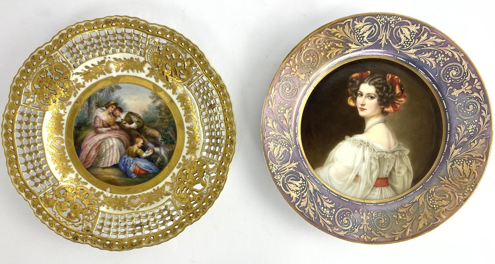 2 DRESDEN Portrait Plates. Both marked, One signed BG. (1 of 7)