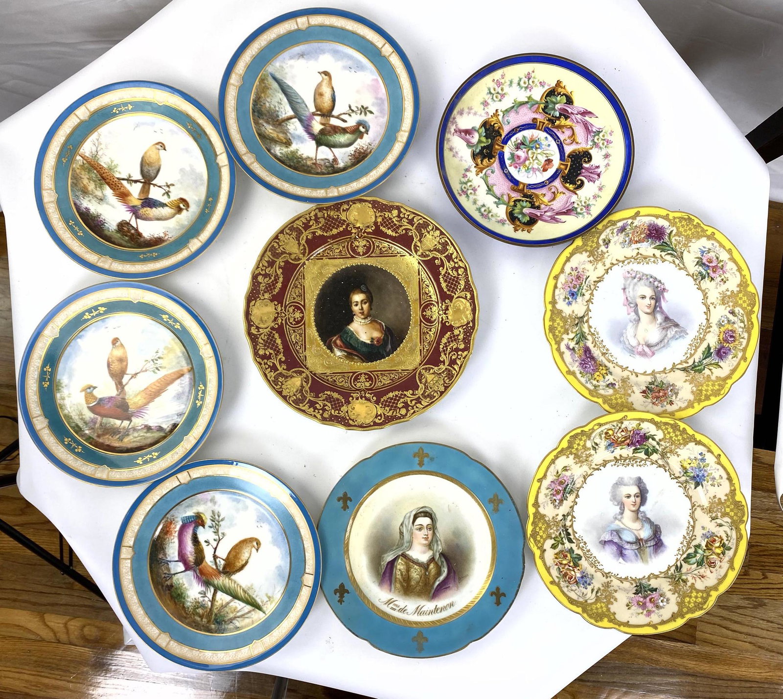 9pc Lot Decorative Plates. Birds, portraits, etc. Some (1 of 15)