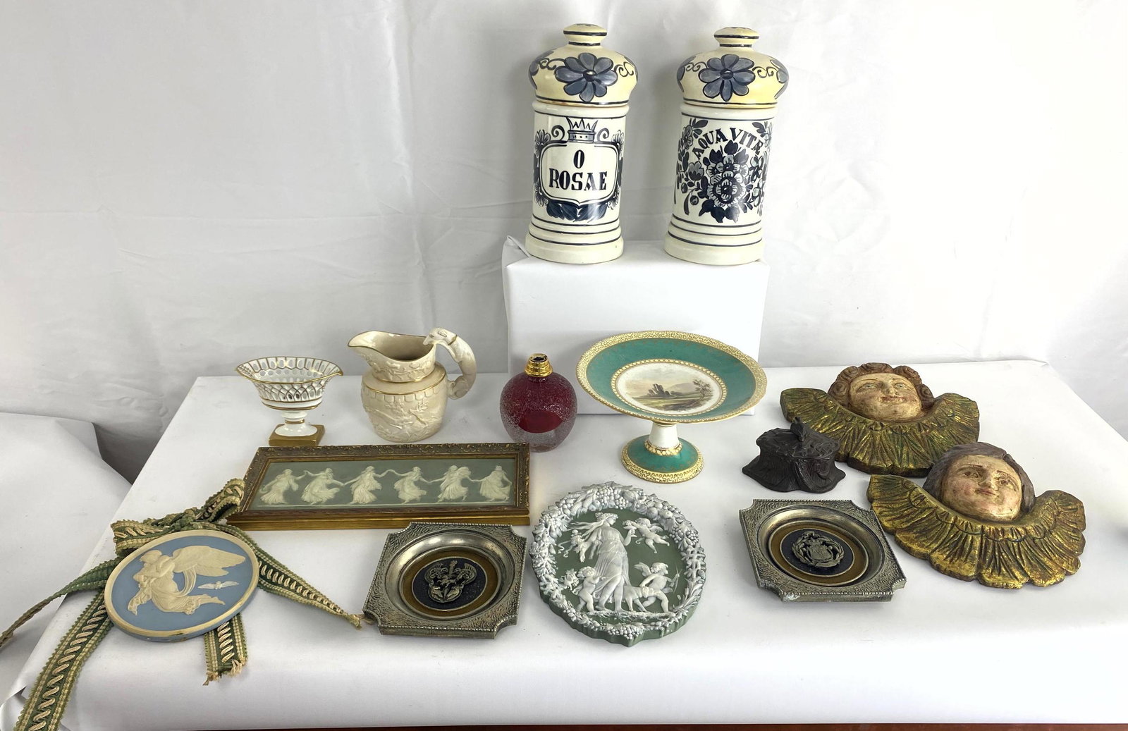 14pc Lot of Assorted Porcelains, Plaques, Glass. Green (1 of 20)