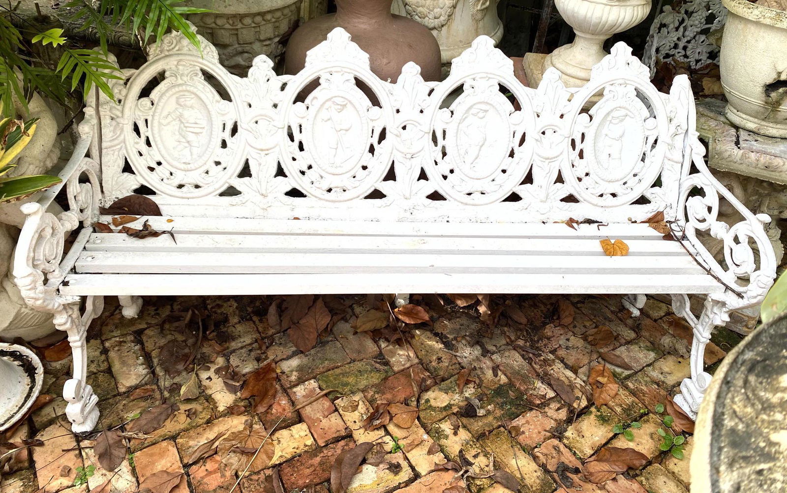 Cast Iron Long Couch Garden Bench (1 of 10)