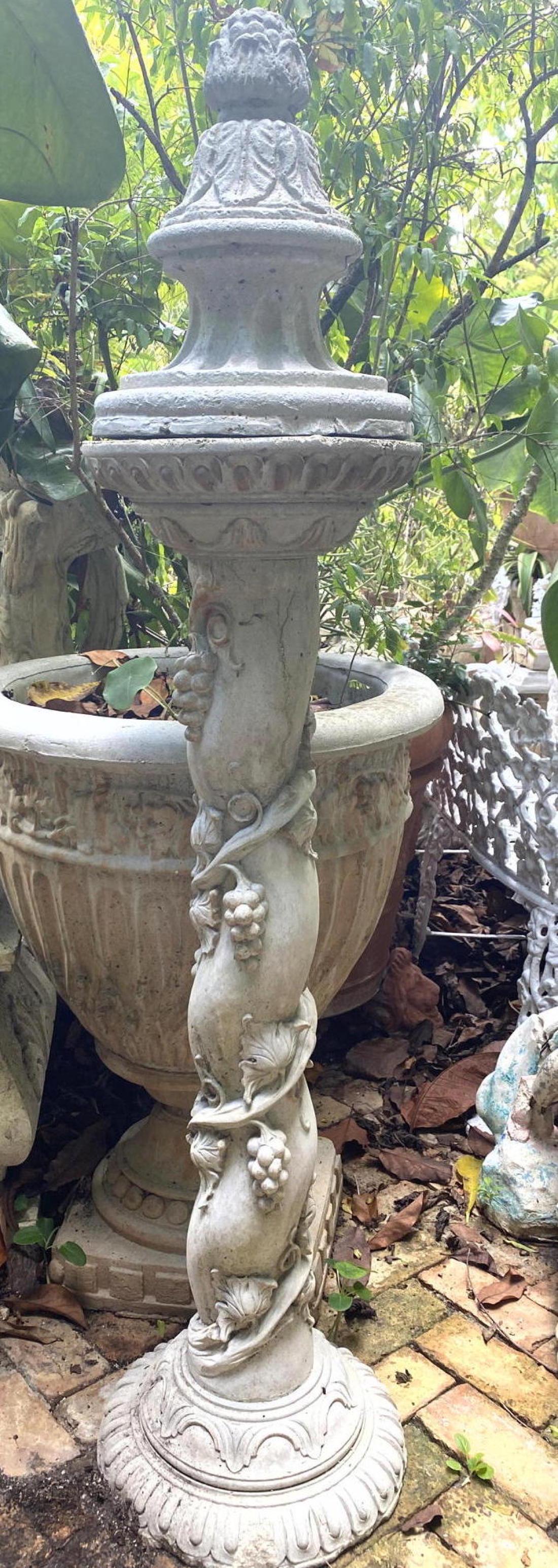 2pc Cement Garden Statuary Grape relief Pedestal, Finia (1 of 17)