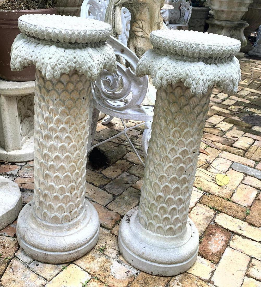 Pr Cast Stone Cement Garden Statuary Floral Relief Pede (1 of 17)