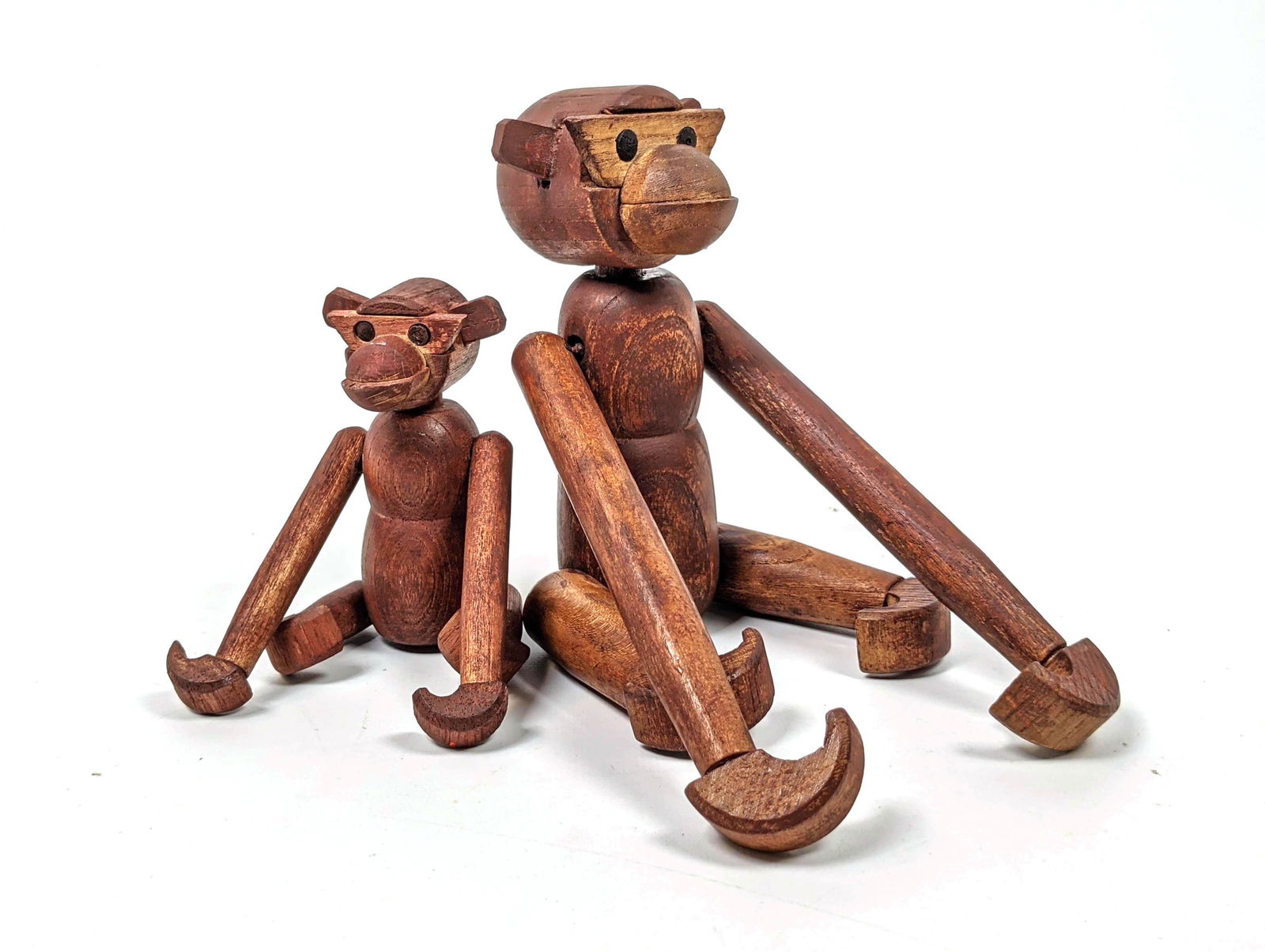 2pc Kay Bojesen style Jointed articulated wood Monkeys. (1 of 12)