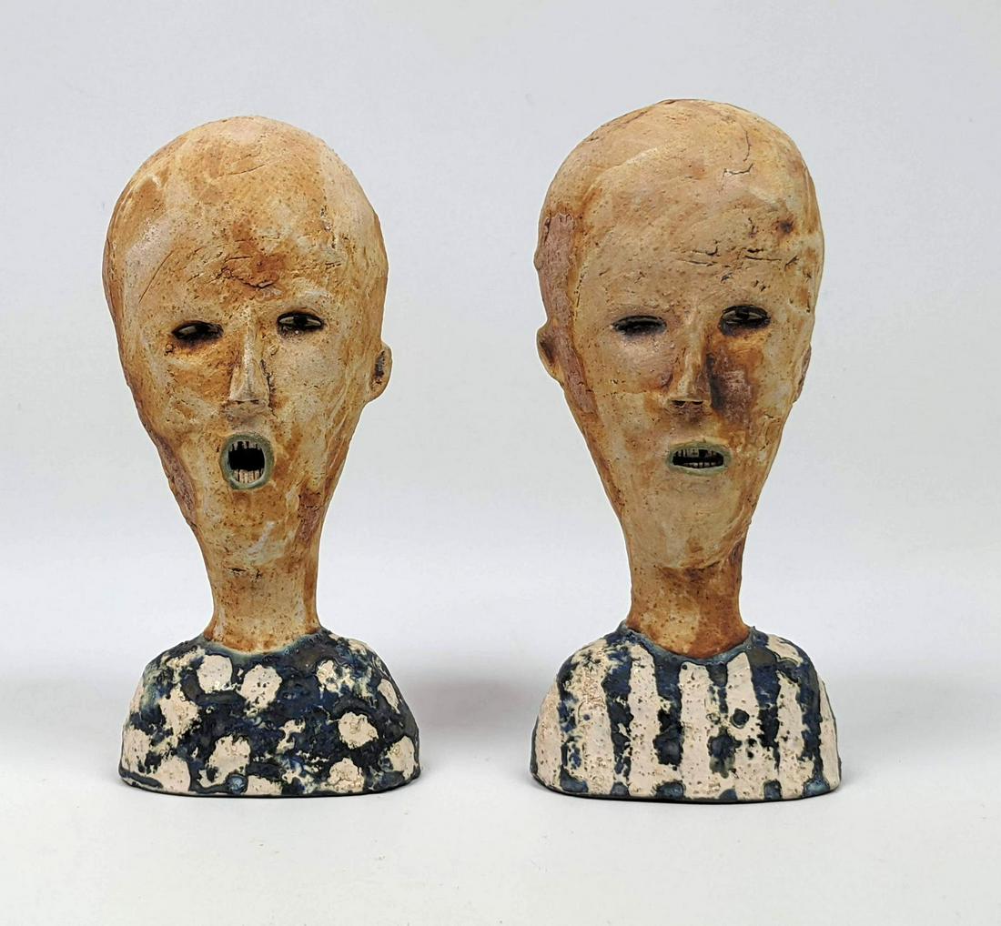 Pr Signed ANDEREGG Pottery Salt Pepper Shakers. WESLEY (1 of 14)