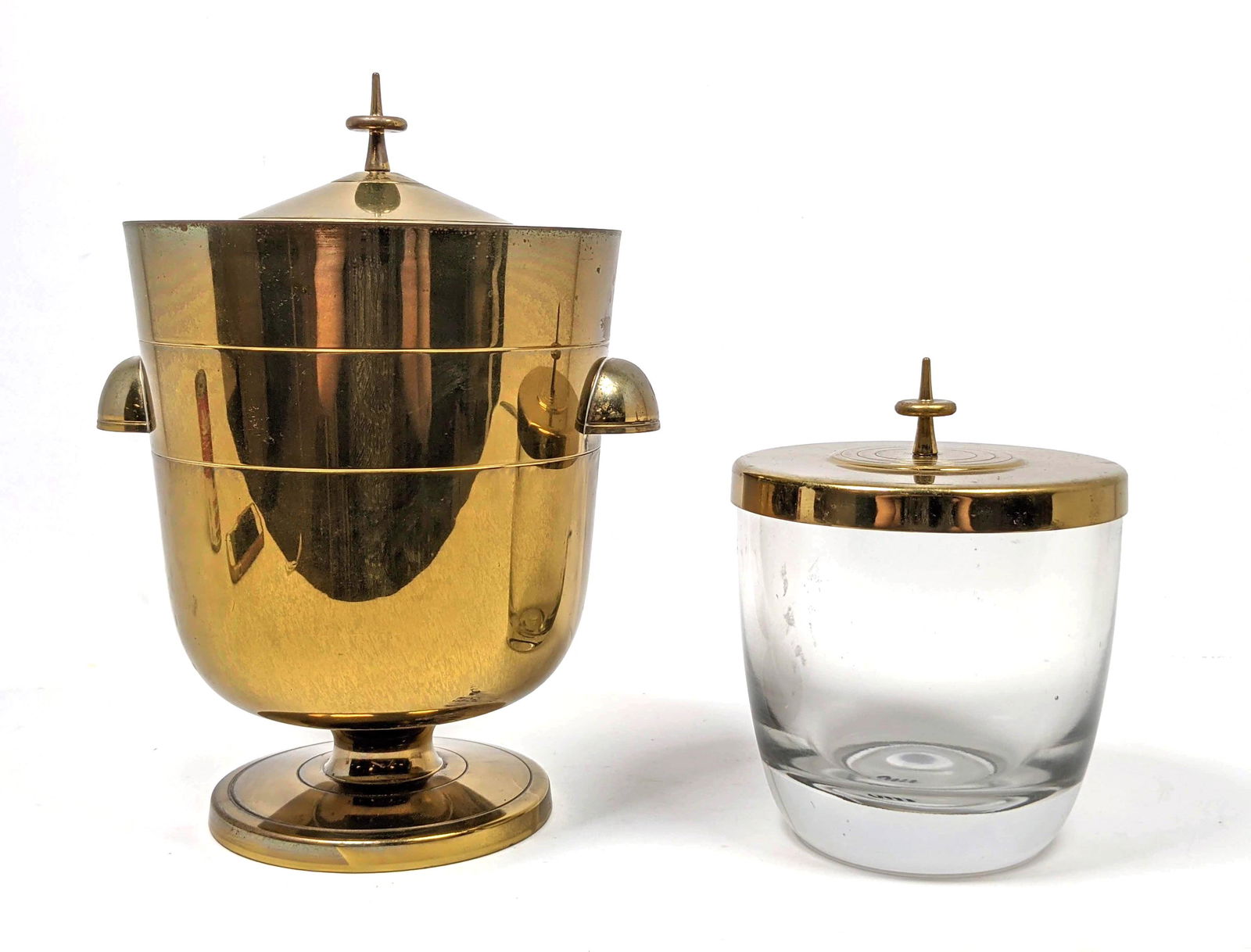 TOMMI PARZINGER Brass Ice Bucket. One Glass. One Brass. (1 of 12)