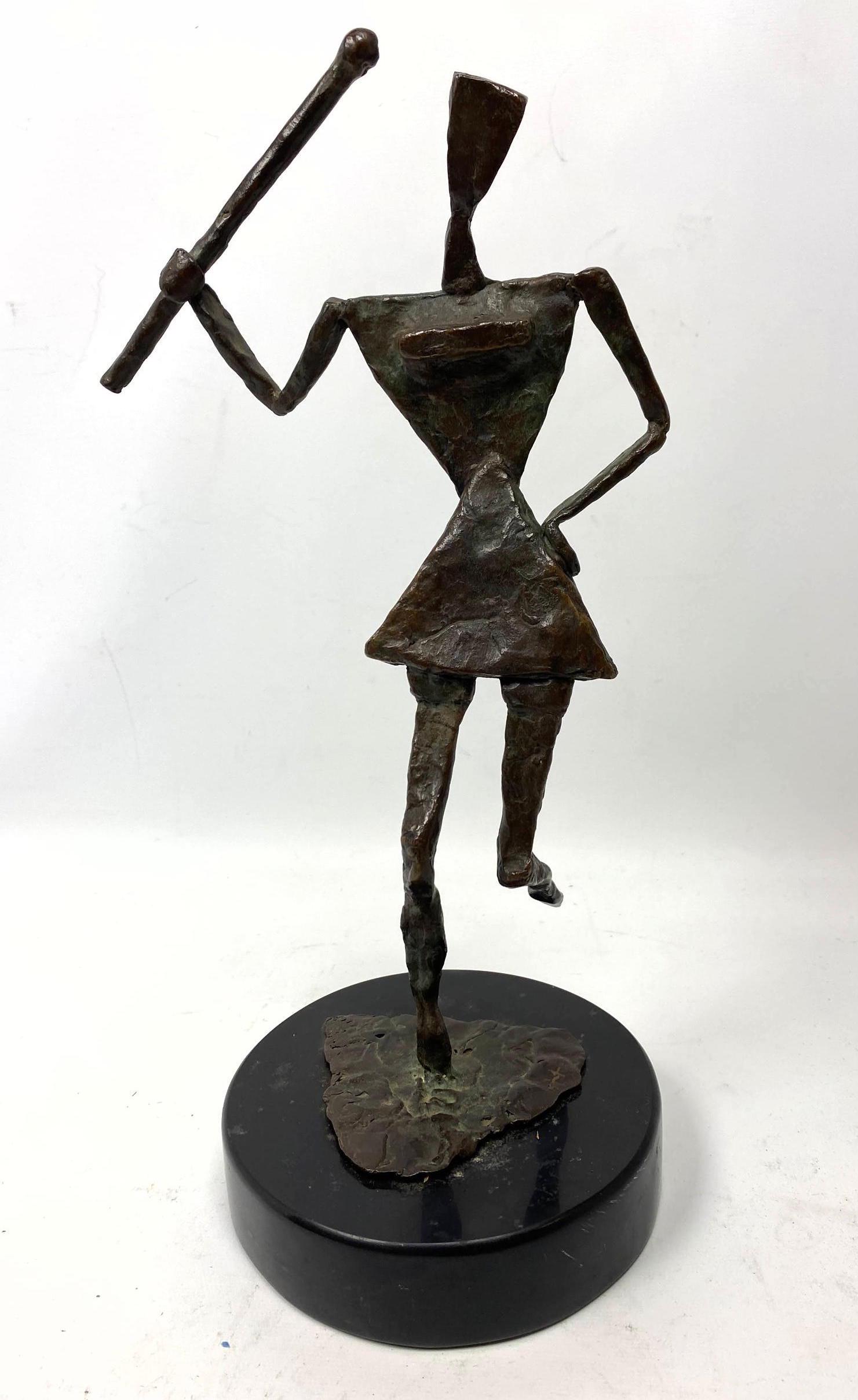 Modernist Primitive Figural Bronze Sculpture. Running f (1 of 9)