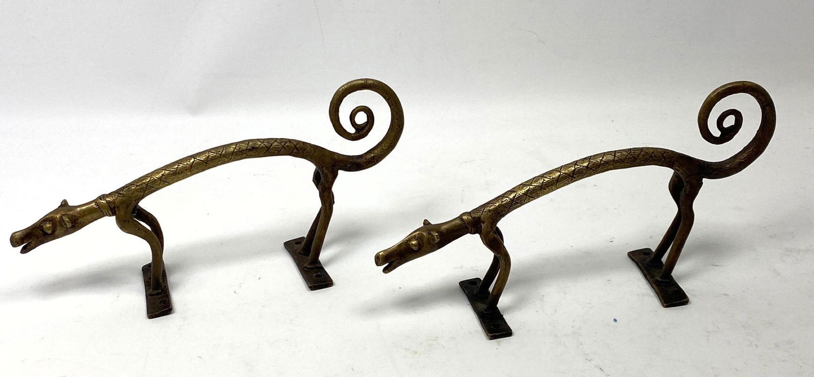 Figural Bronze Reptile Door Handles Pulls. (1 of 8)