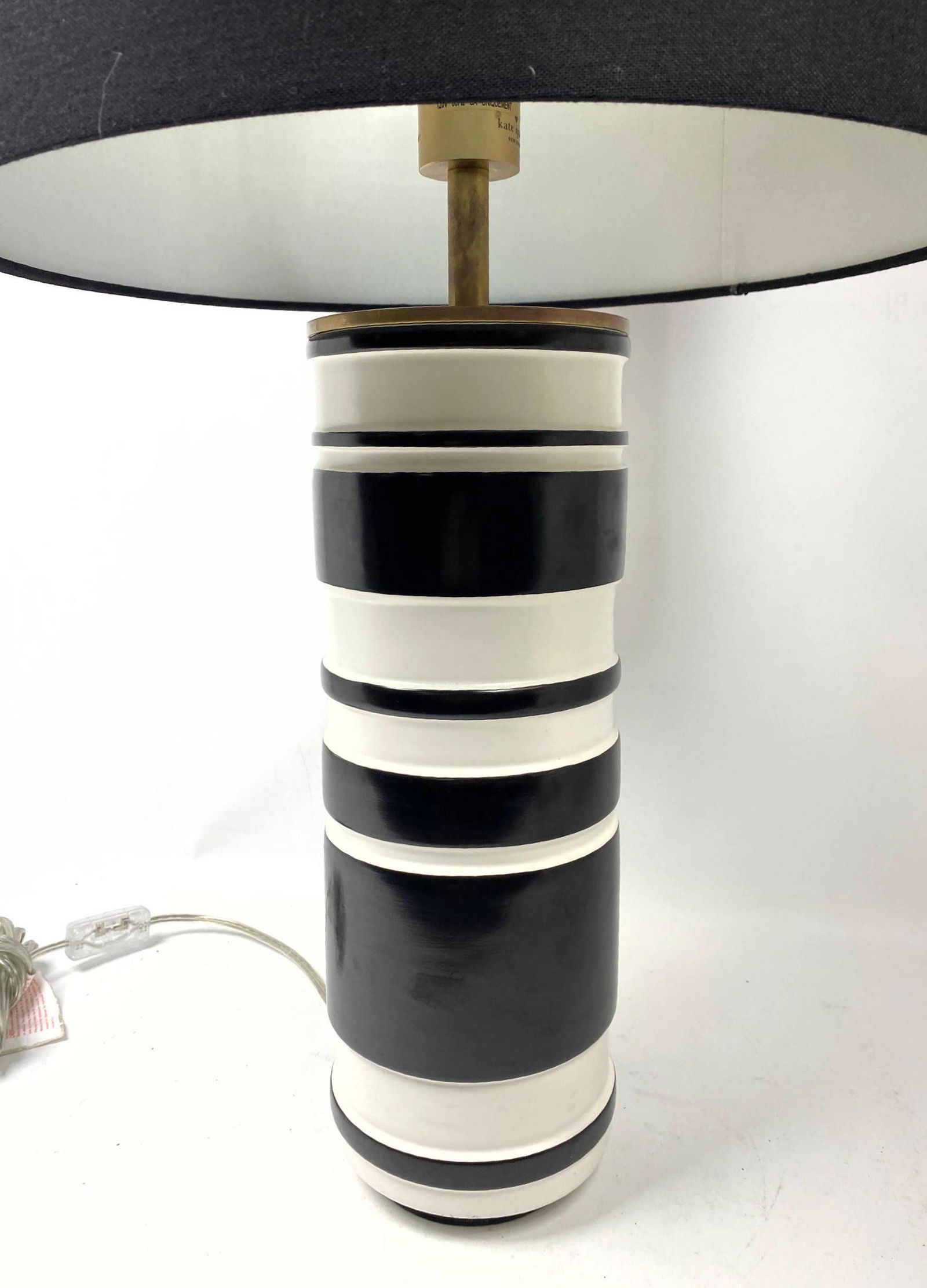 Kate spade black and white striped lamp deals
