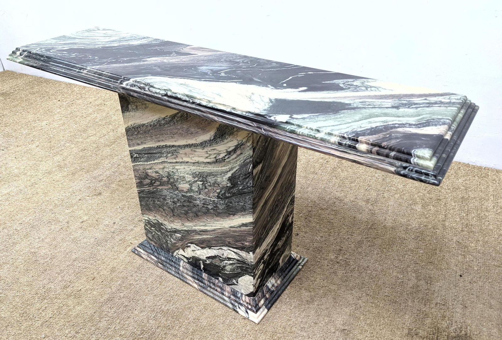 Natural  Marble Stone Pedestal Base Console Table. Hall (1 of 17)