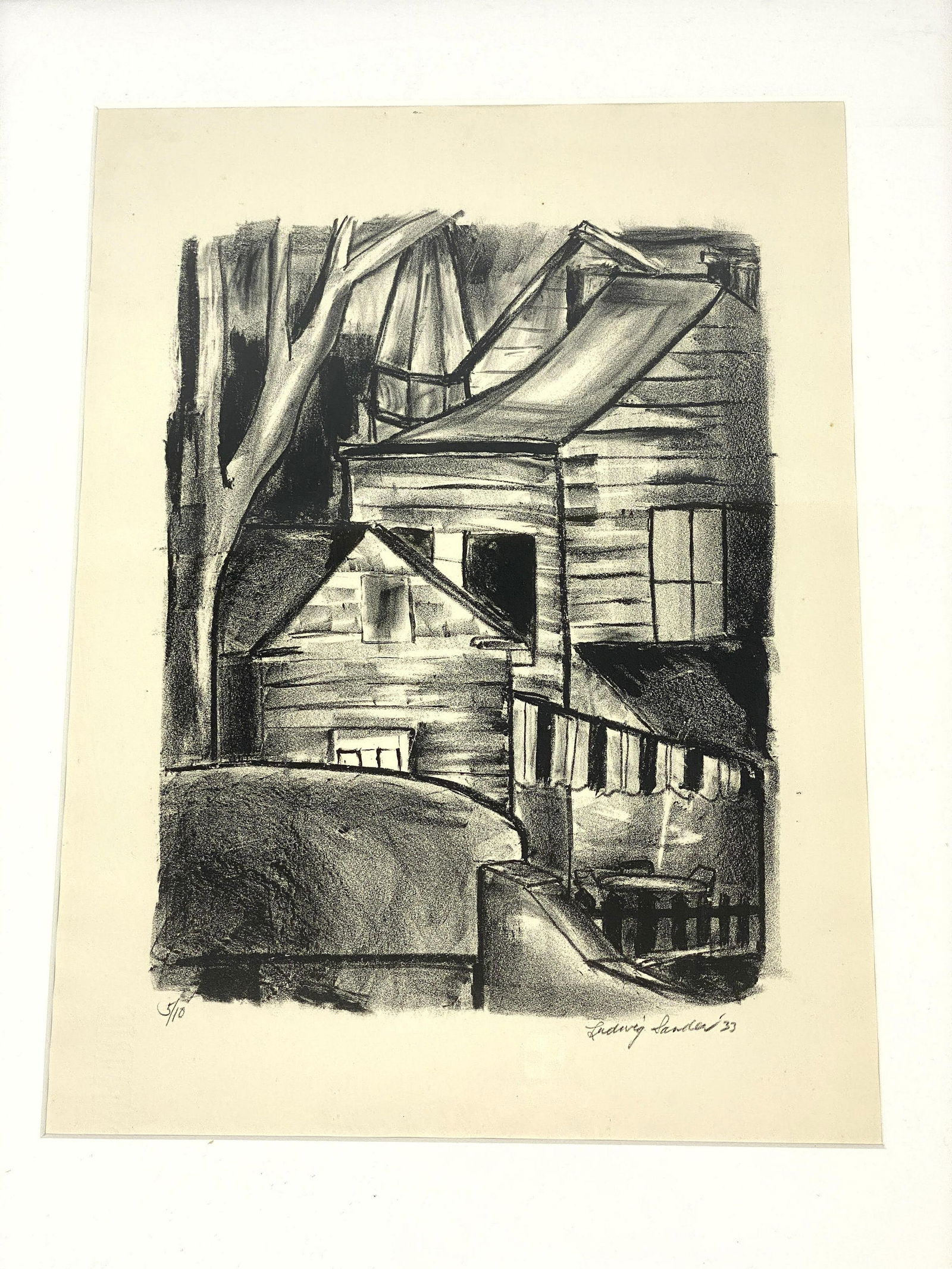 LUDWIG SANDER 33 Landscape Lithograph Print. Rural Scen (1 of 8)