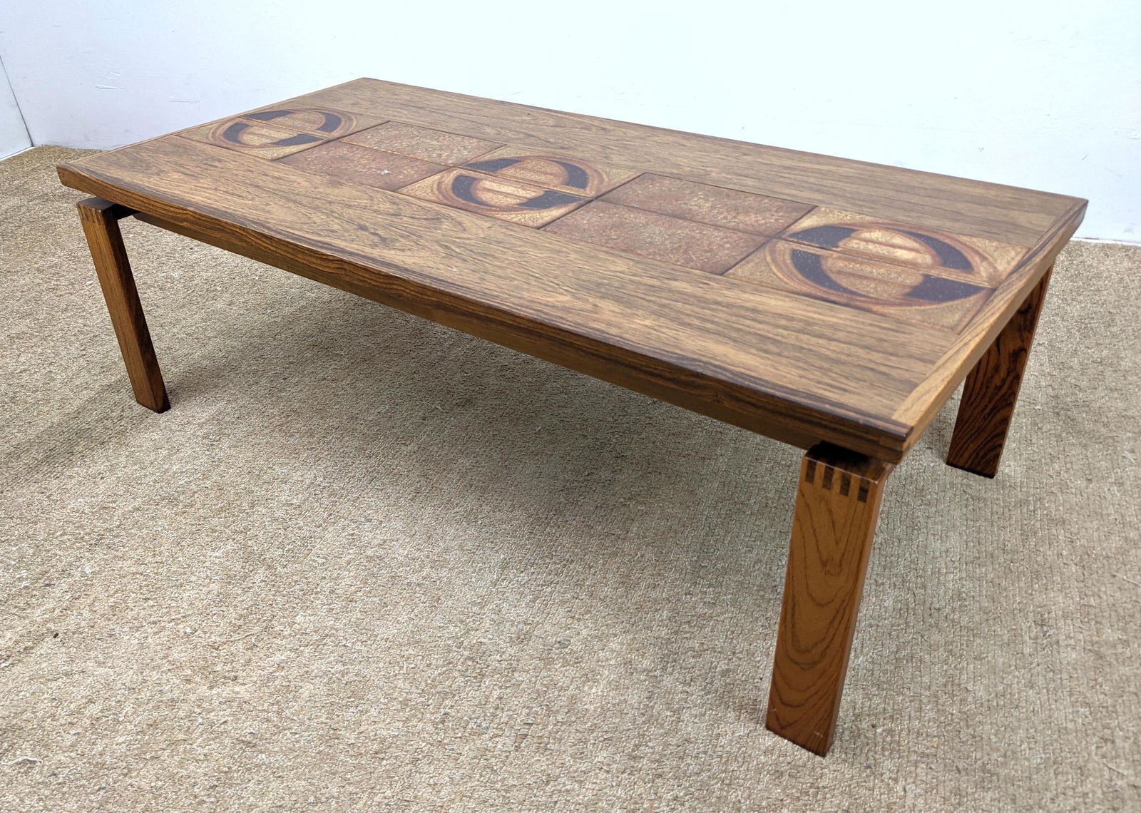 TROIH Danish Modern Coffee Table. Inset Pottery Tiles. (1 of 11)