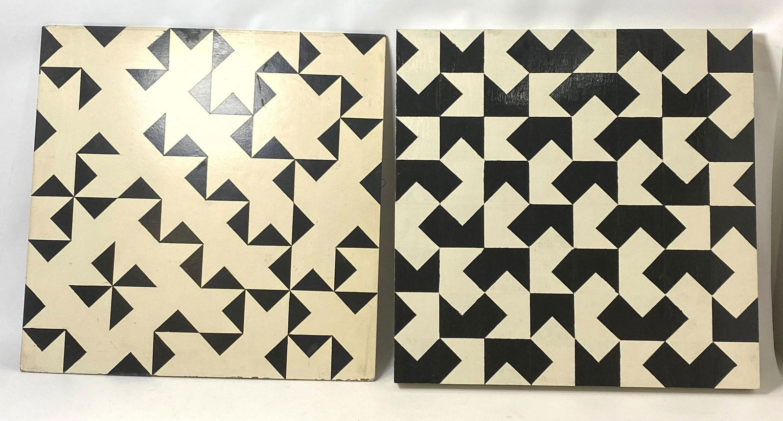 2pc RONALD BROWN 1990 Op Art Paintings. Striking Abstra (1 of 10)