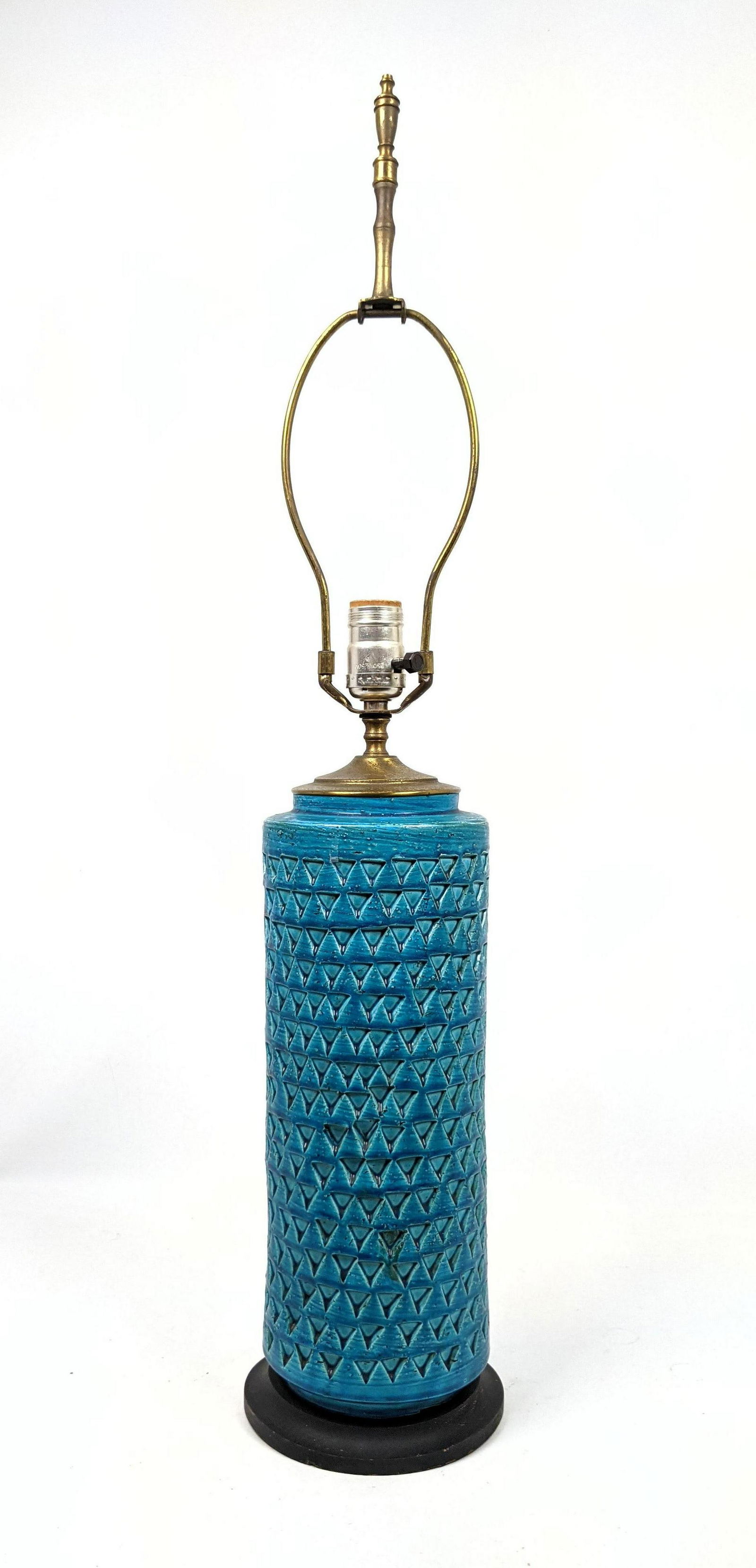 Italian Bitossi style Art Pottery Table Lamp. Tall cyli (1 of 11)