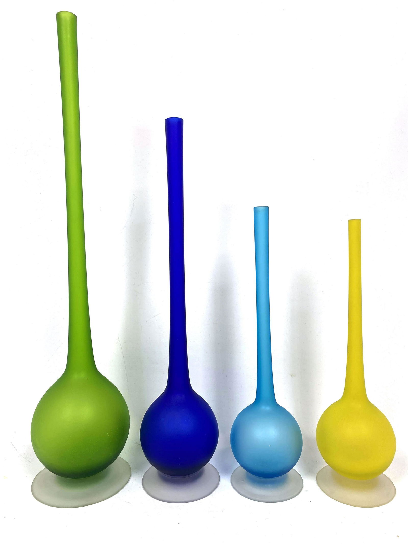 4pc Colored Art Glass Vases. CARLO MORETTI. Murano Fros (1 of 6)