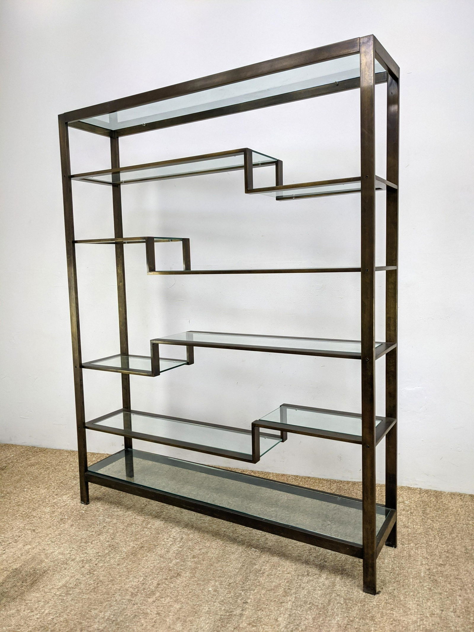 Bronzed Finish Metal Shelf Unit. Modernist Display with (1 of 15)