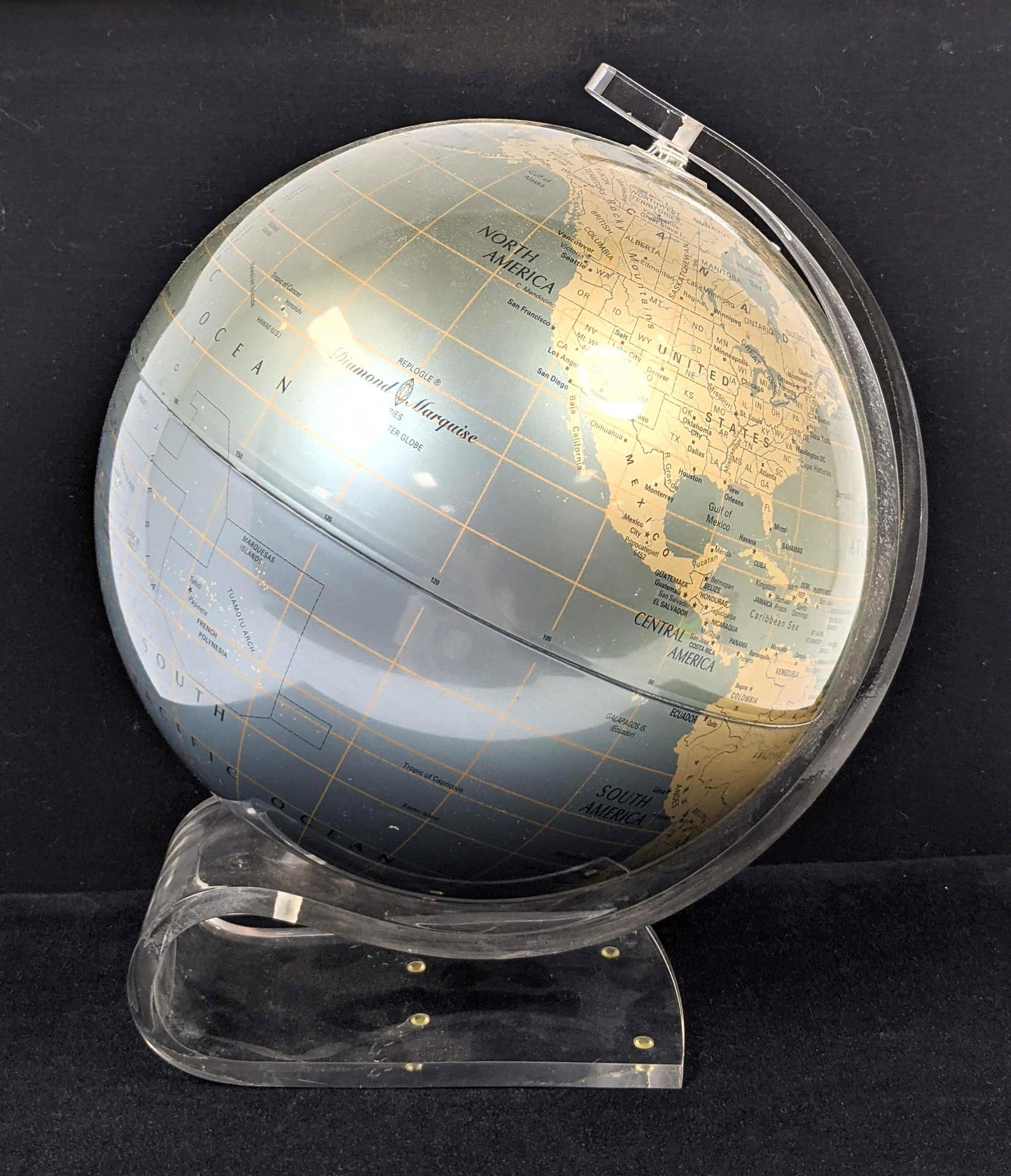 REPLOGLE 12" Diameter World Globe. Modernist Design.  S (1 of 10)