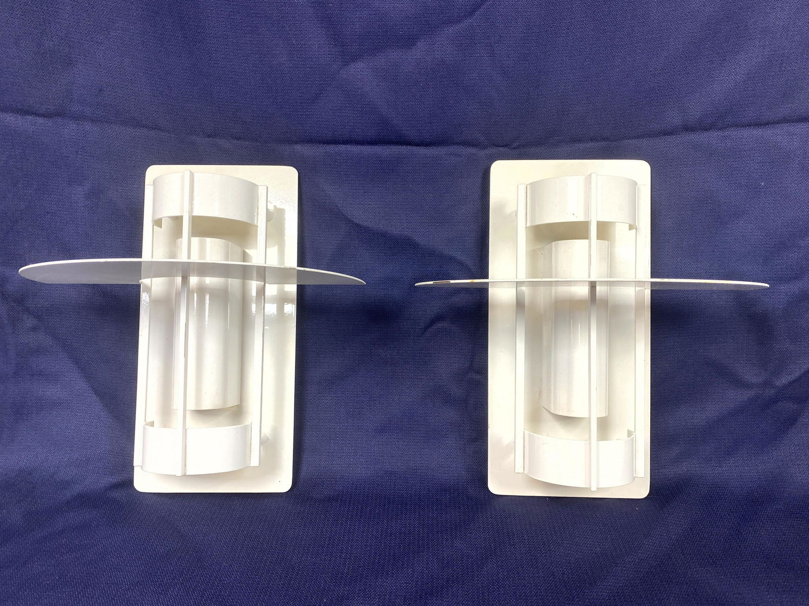 Pr LOUIS POULSEN White Enameled "SATURN" Sconces. Moder (1 of 11)