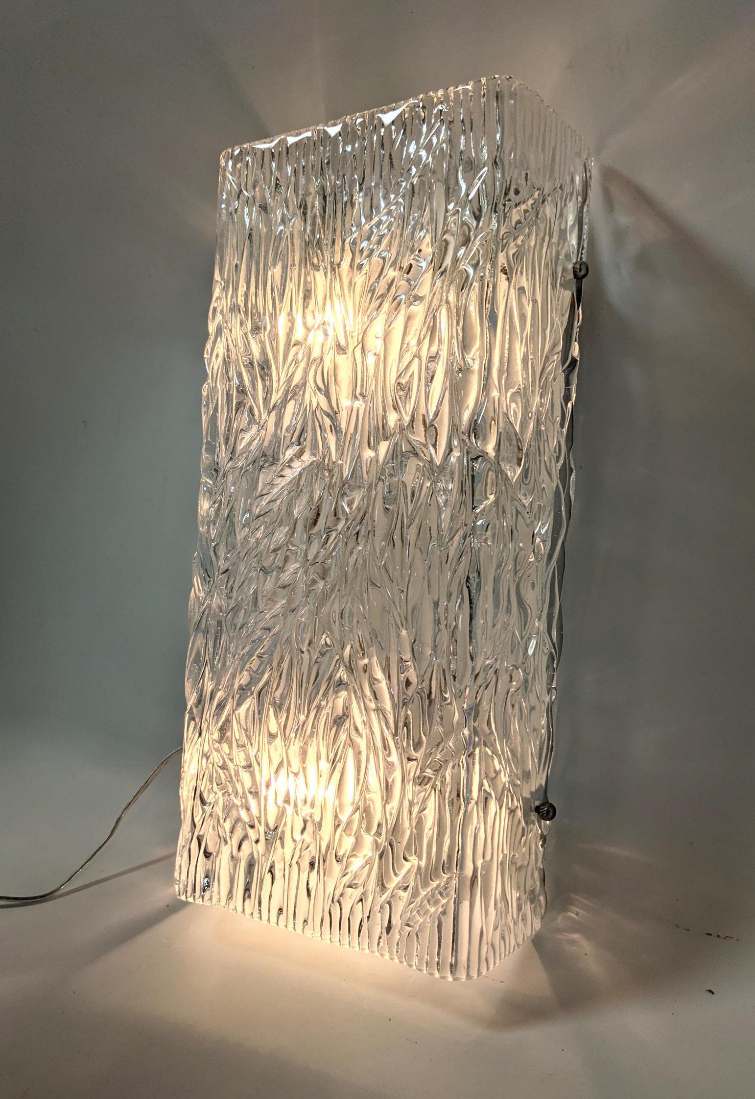 Large Textured Art Glass Wall Sconce Light. Textured gl (1 of 14)