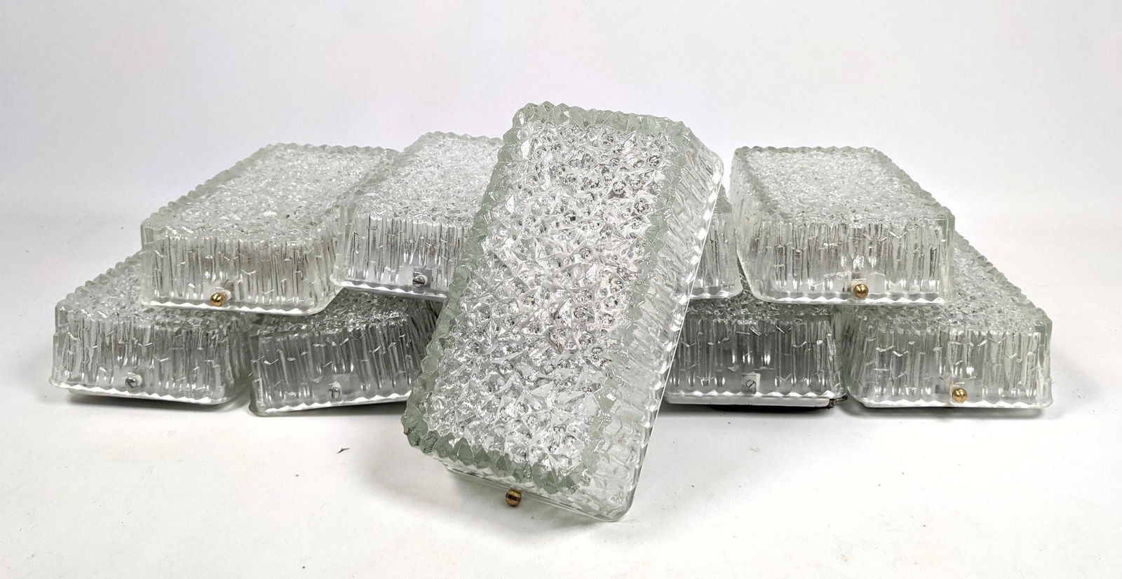 10pcs Mid Century Modern  Glass Wall Sconces.  Chipped (1 of 11)