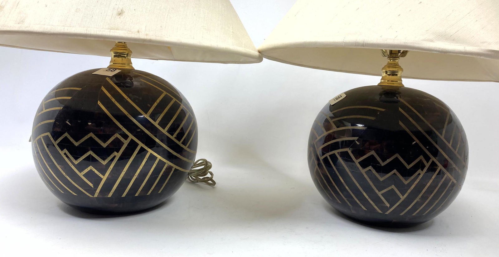 Pair Maitland Smith Brass and Tortoise table lamps. (1 of 10)