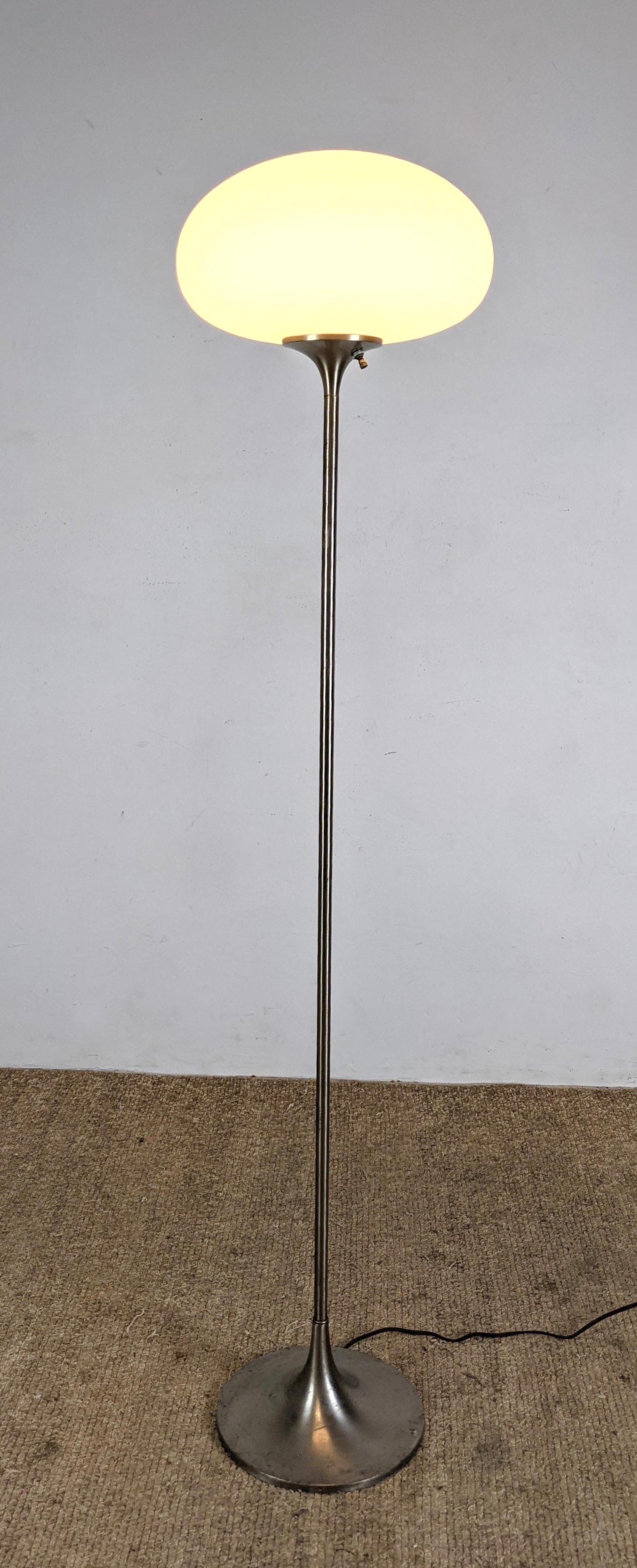 LAUREL Glass Mushroom Shade Floor Lamp. Metal Tulip Bas: LAUREL Glass Mushroom Shade Floor Lamp. Metal Tulip Base. -- Dimensions: H: 57 inches: W: 12 inches: D: 12 inches ---
