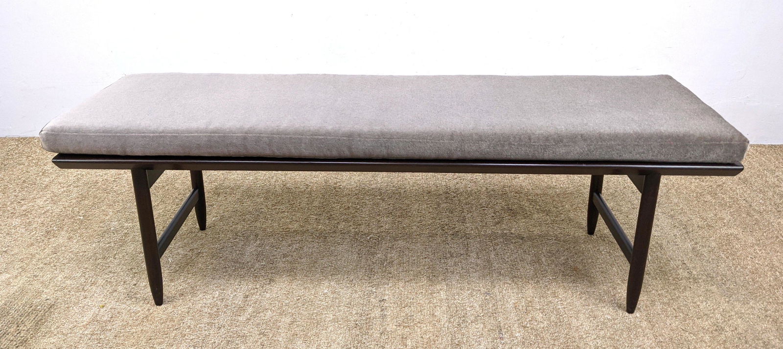 DUNBAR Style Bench Table. Dark Wood Modernist Bench Sea (1 of 12)