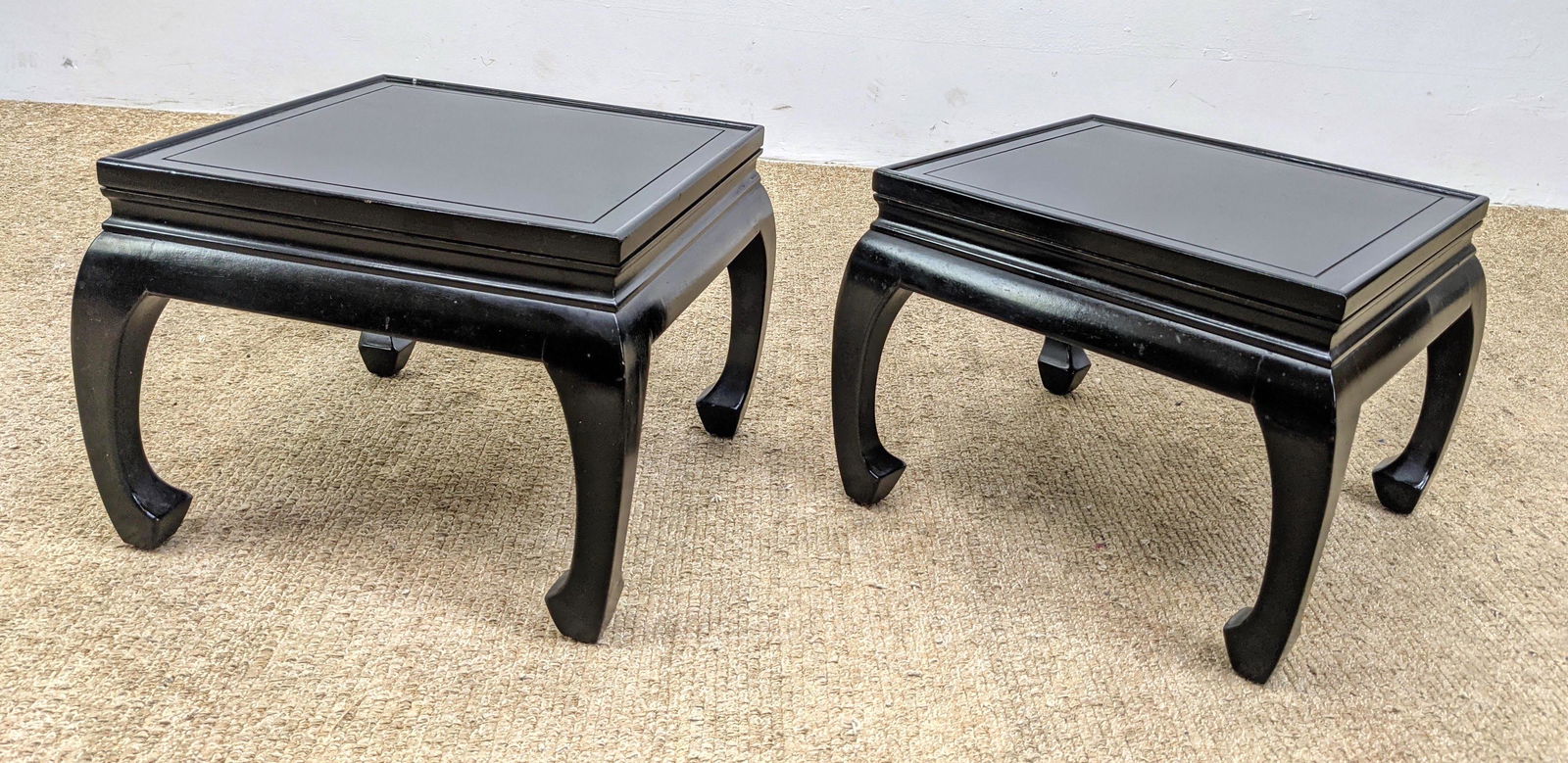 Pr JOHN STUART Black Lacquered Asian style Low Tables. (1 of 11)
