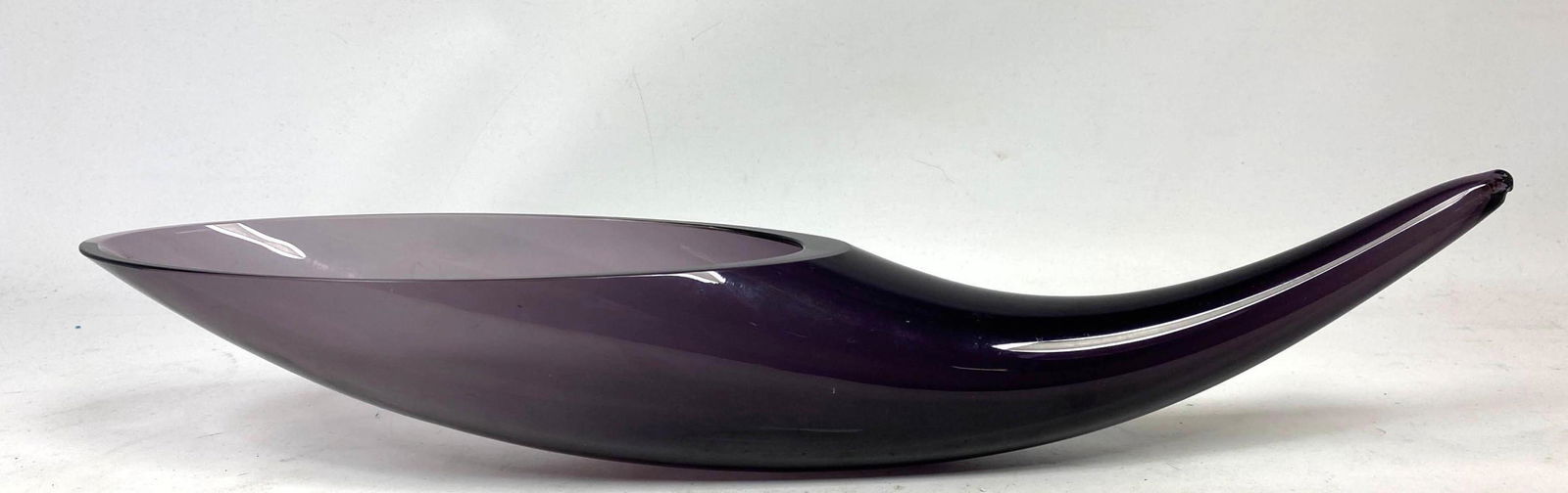 Murano Glass Horn Form Vase .  Purple glass. (1 of 6)