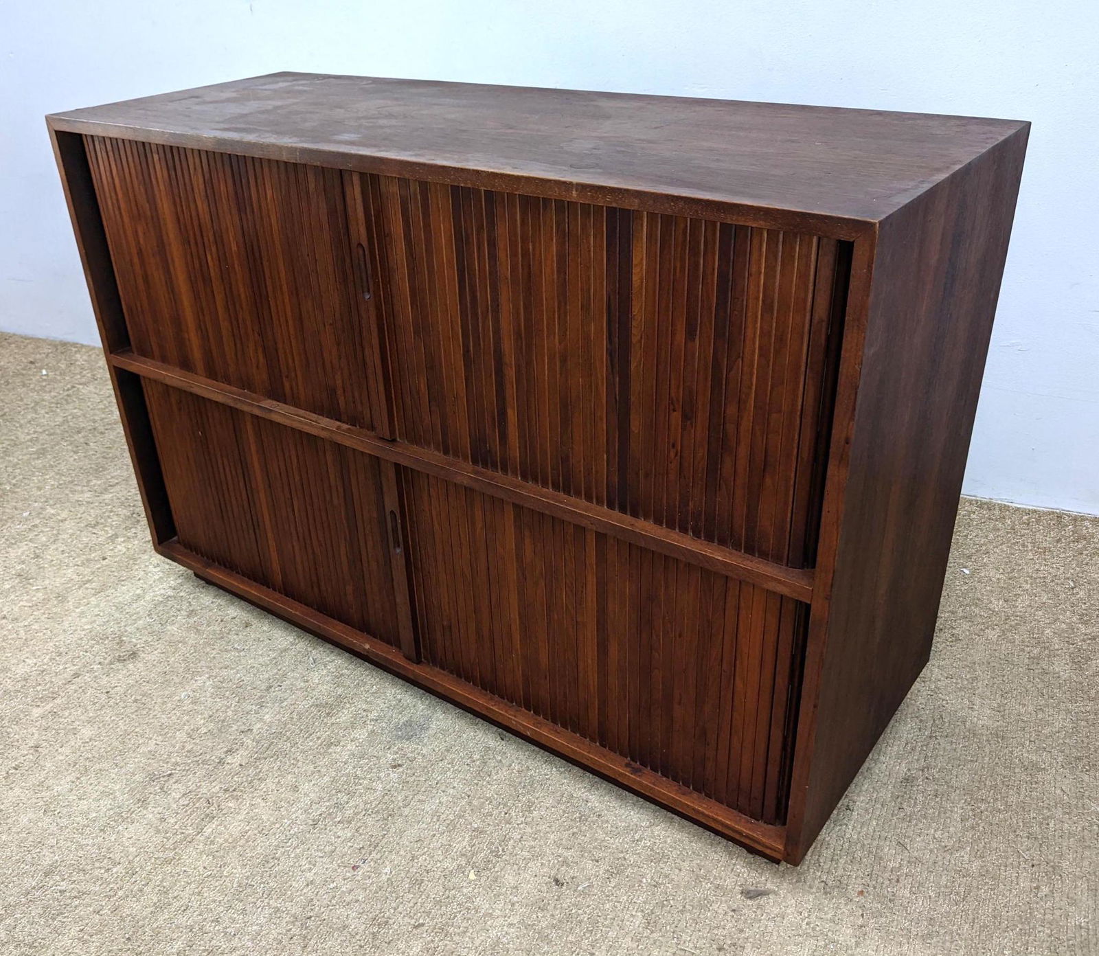 American Modern Walnut Record Cabinet. Four tambour doo (1 of 17)