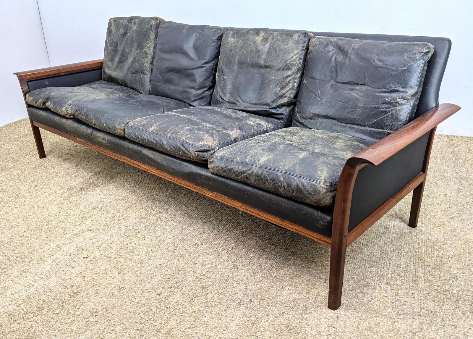 VATNE MOBLER Norway Modern Rosewood Sofa Couch. Black S (1 of 19)