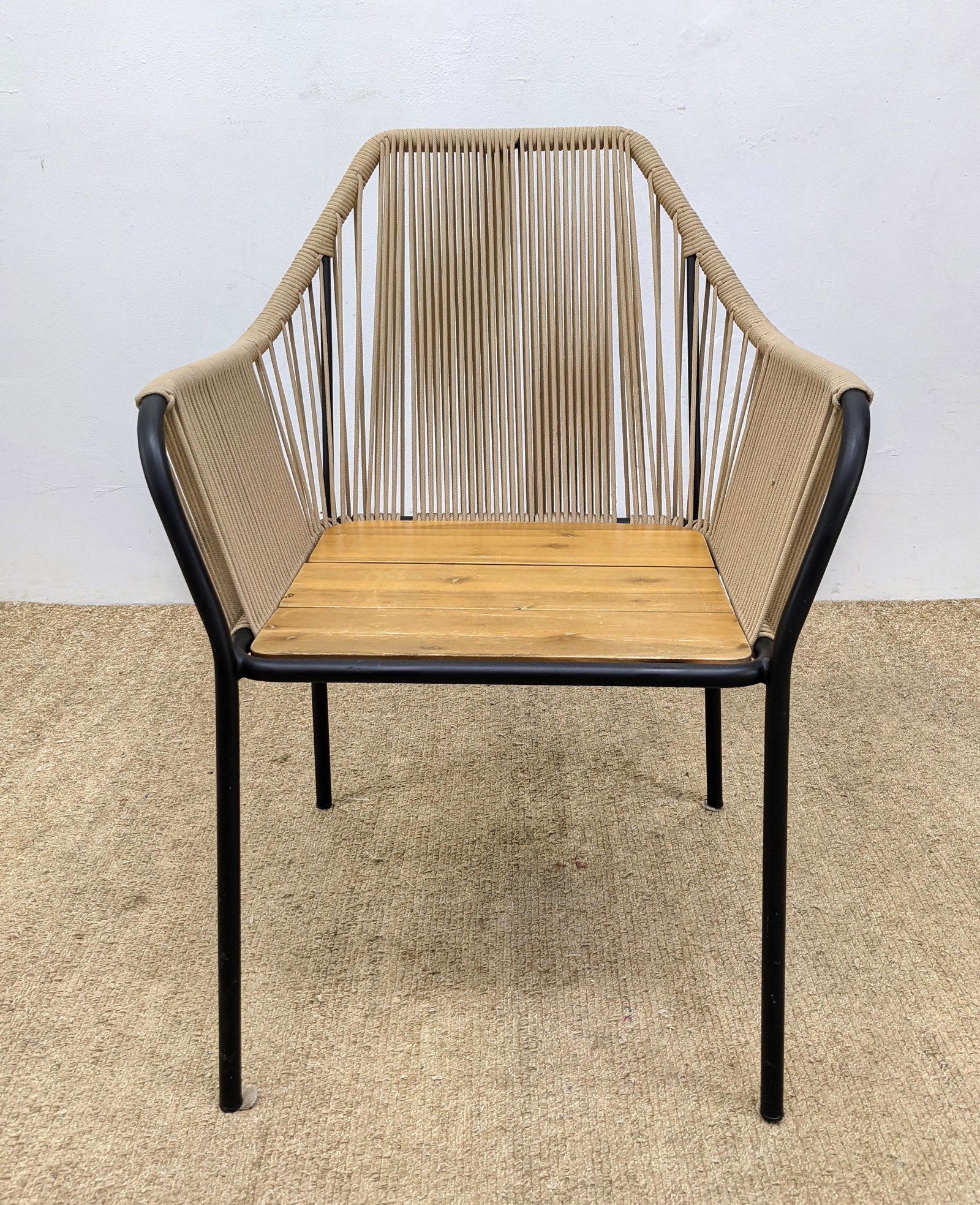 Alan Gould inspired Woven Cord Rope Lounge Chair. Iron (1 of 10)